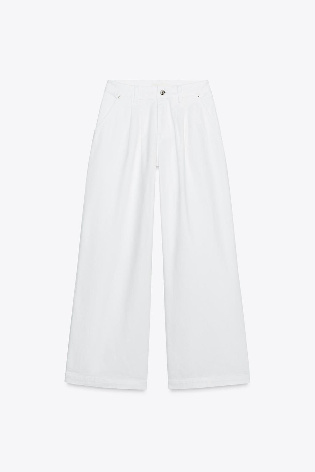 Z1975 MID-WAIST WIDE-LEG JEANS WITH PLEATS - Zara фото 4