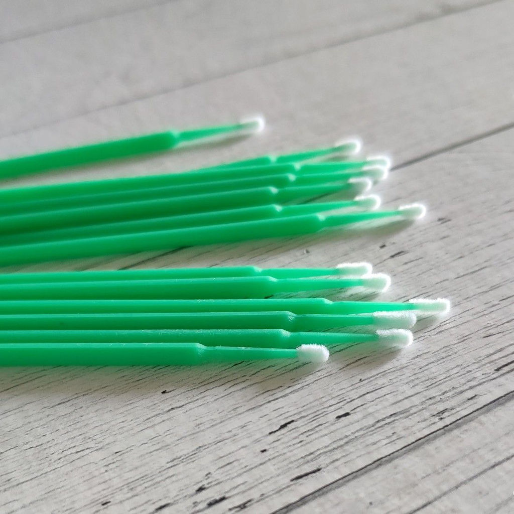 Kristaller Микробраши одноразовые для нанесения растворов / MA-101 Fine, зеленый, 100 шт  фото 2