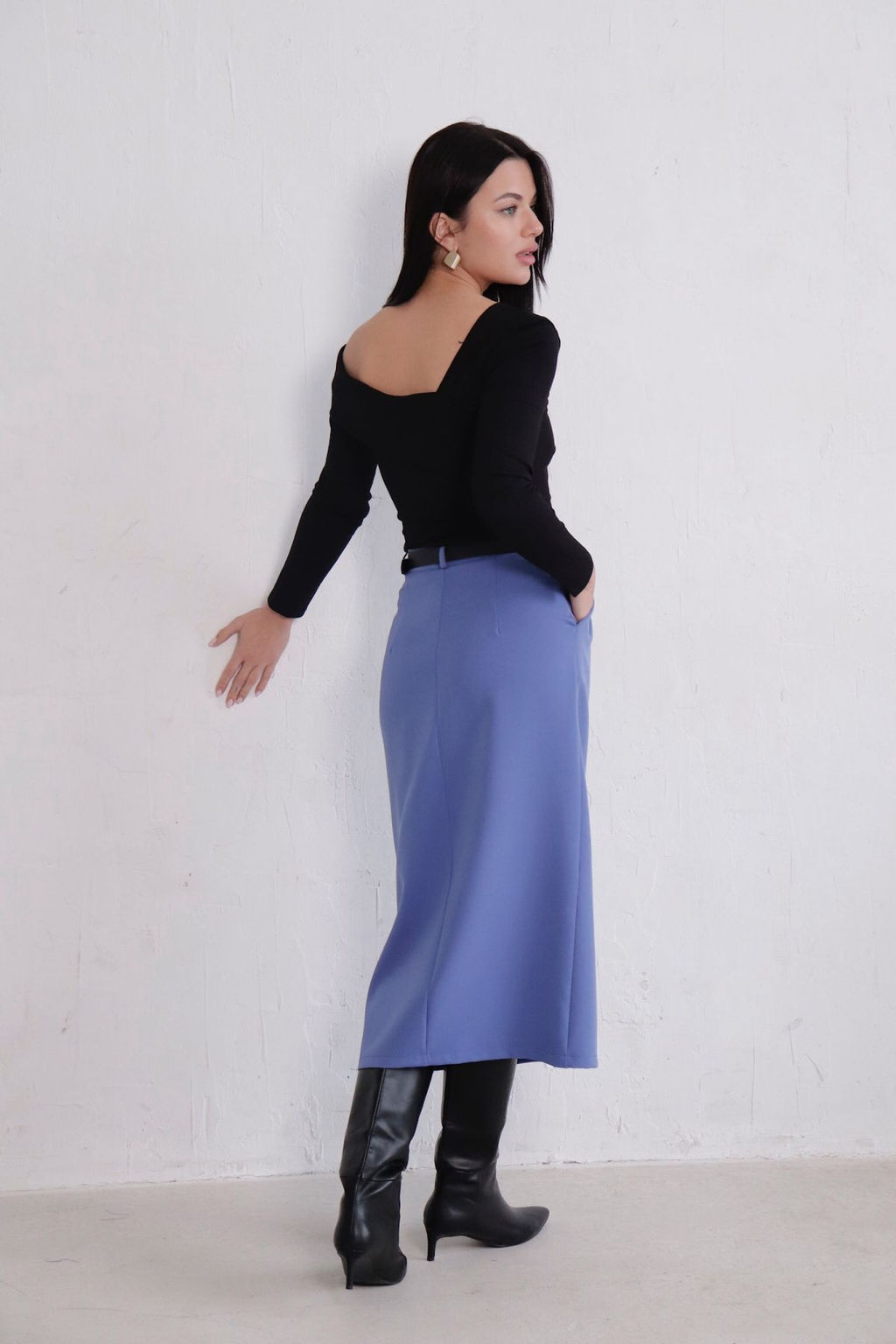 11267 Юбка миди-макси голубая - Martichelli фото 8