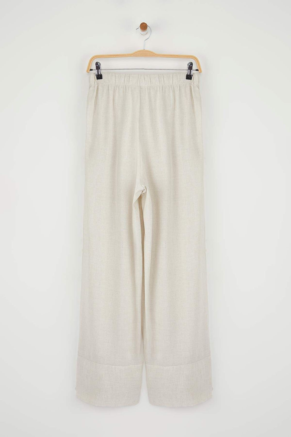 Tas Keten Icerikli Wide Leg/Genis Paca Beli Lastikli Pantolon TWOSS25PL00124 - Trendyolmilla фото 12