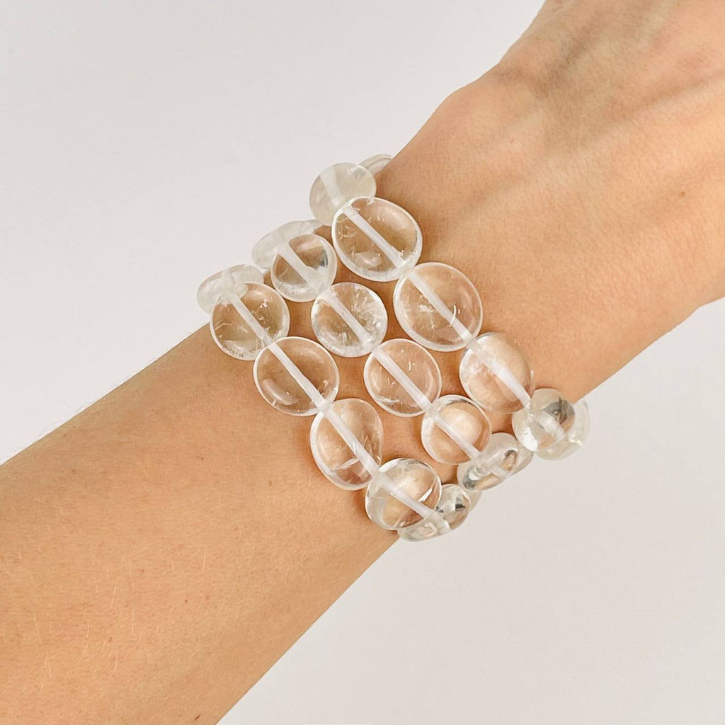 Бусины для украшений из Горного Хрусталя (галтовка) 40 см