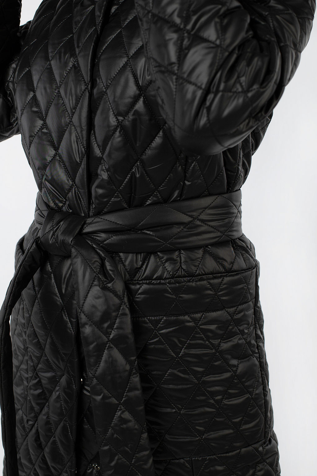 01-11383 Пальто женское демисезонное (пояс) - El podio фото 7