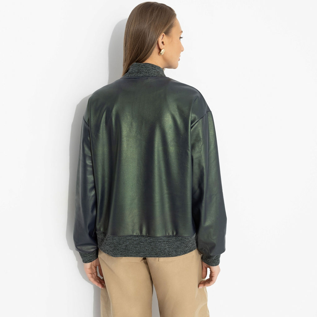 Бомбер из экокожи, Без фильтров - Charutti фото 5