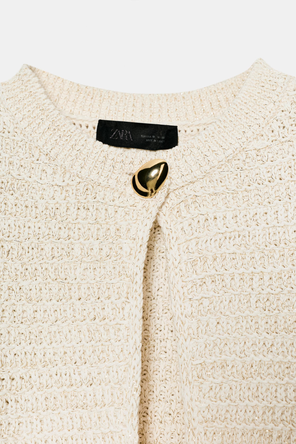 CHAQUETA PUNTO HILO METALIZADO / Crudo - Zara фото 9