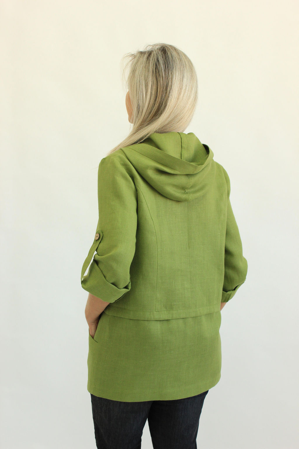 100% ЛЁН Парка блузка рубашка с КАПЮШОНОМ - Елецкие узоры фото 4