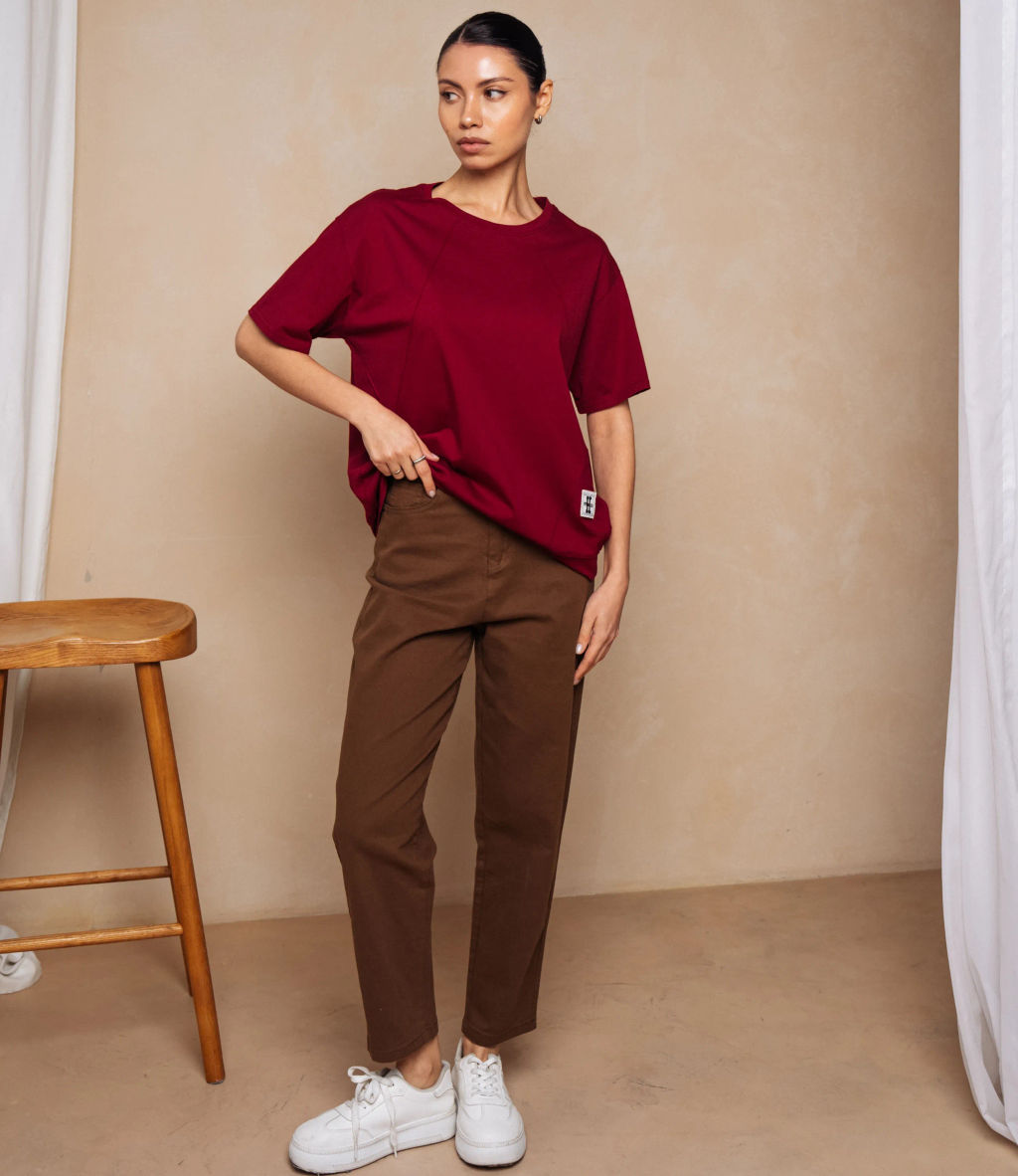 Футболка #КТ1062 (2), бордовый - Dommod фото 4