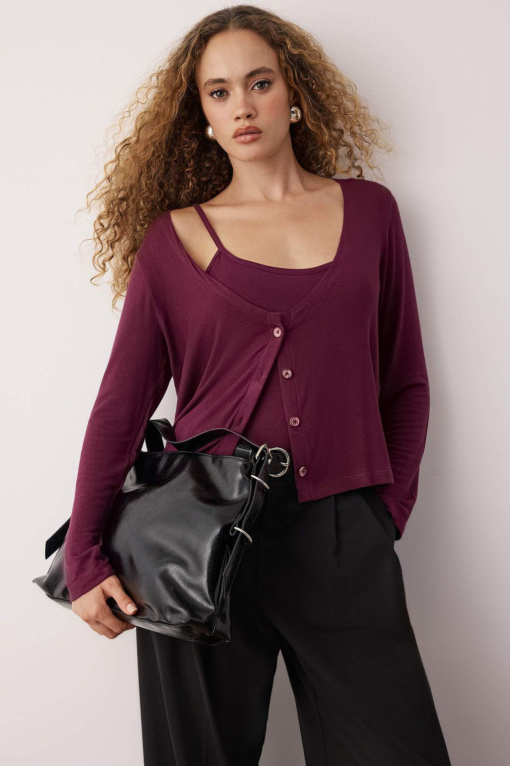 Siyah K?r?s?k Suni Deri Kemer Tokal? Kese Kad?n Omuz Cantas? TAKAW26OC00046