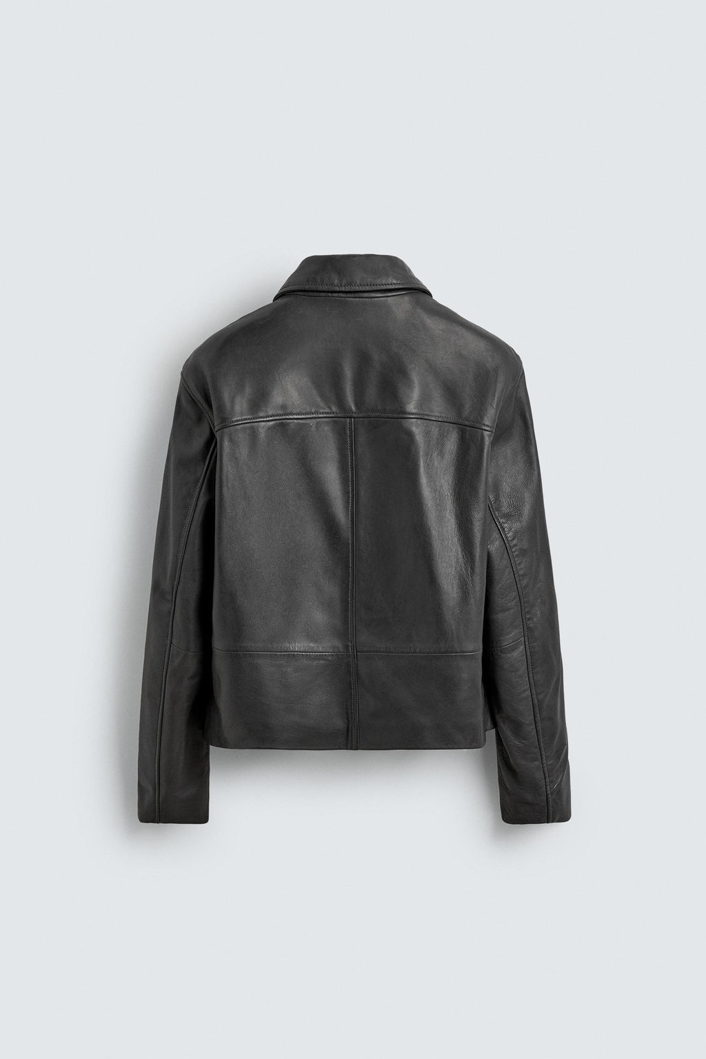 CROPPED FIT LEATHER JACKET - Zara фото 8