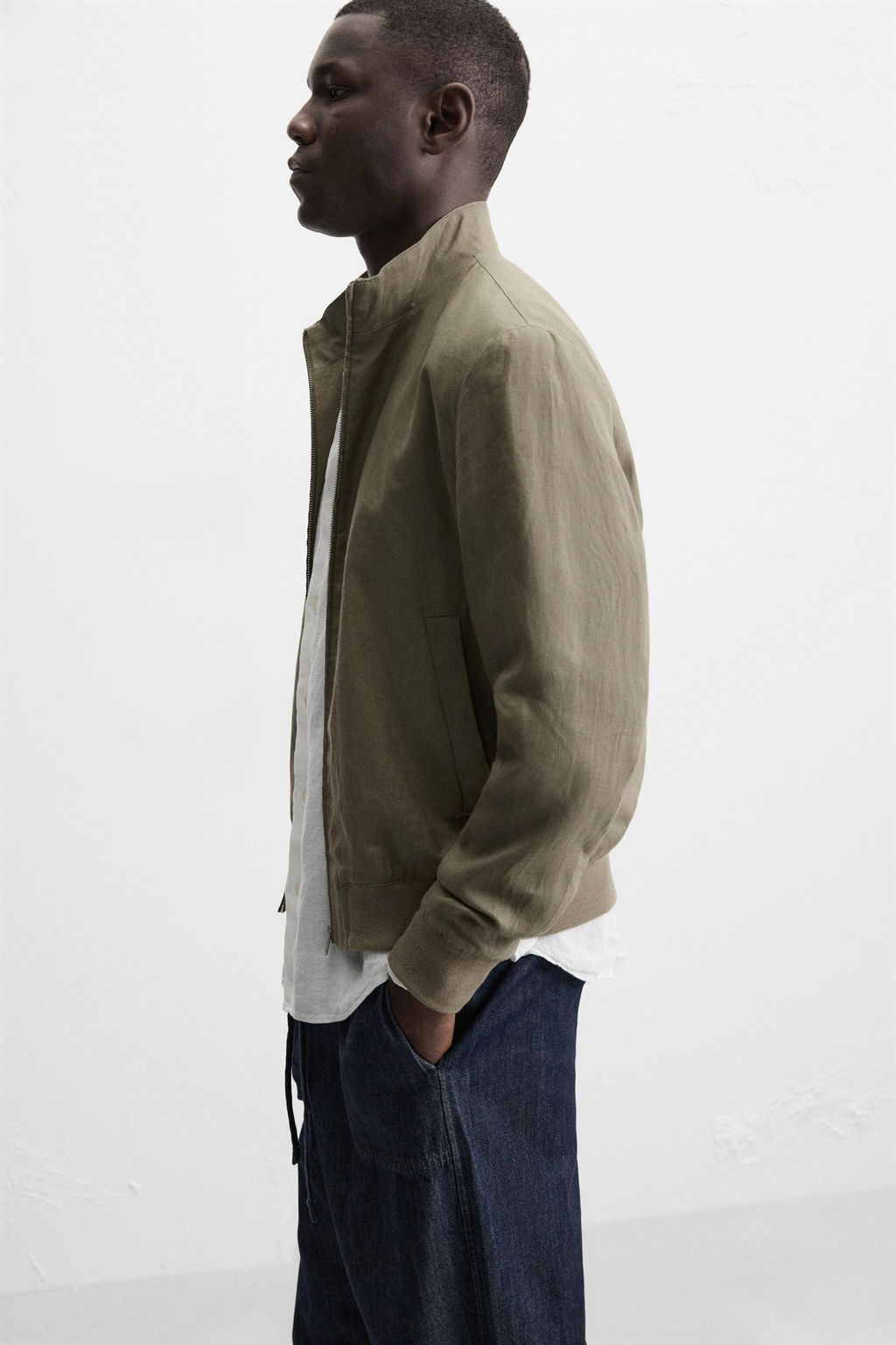 100% LINEN BOMBER JACKET - Zara фото 6