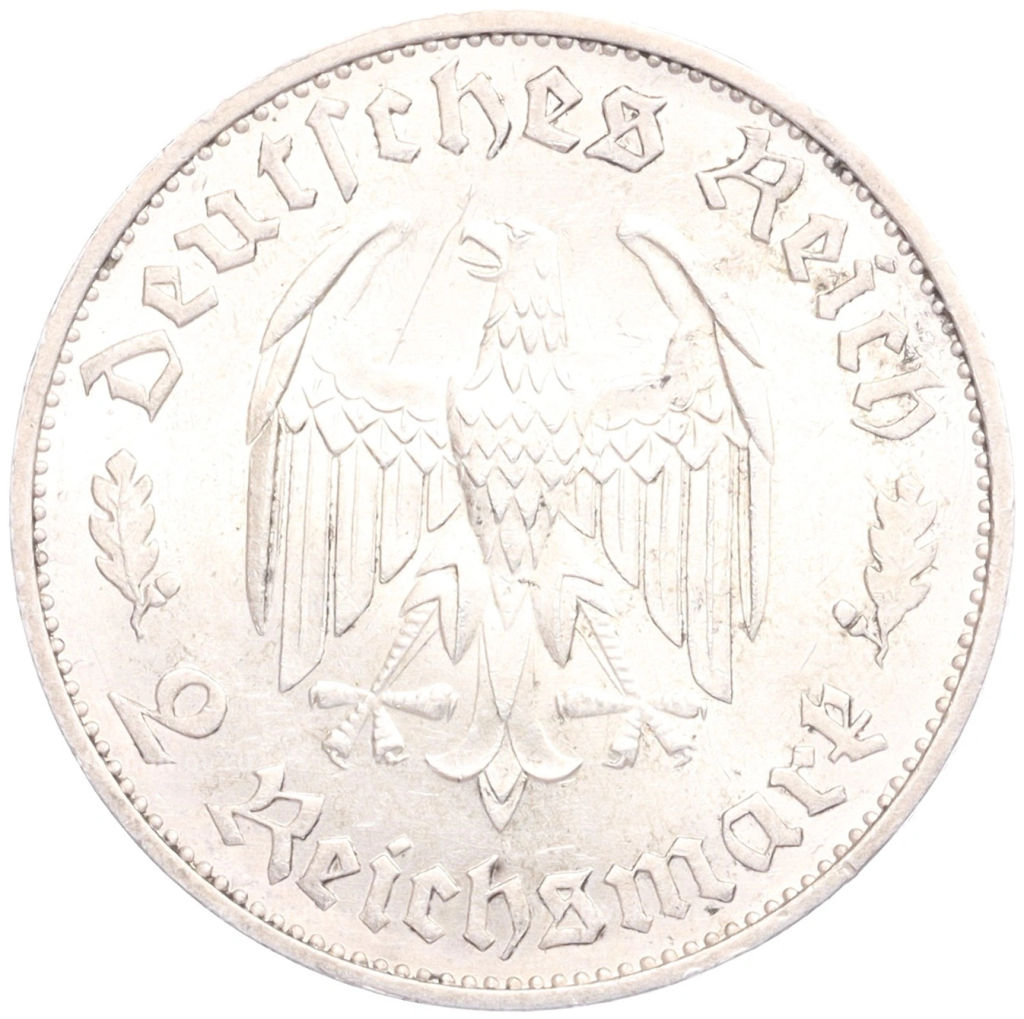 2 рейхсмарки 1934 года F Германия 175 лет со дня рождения Фридриха Шиллера