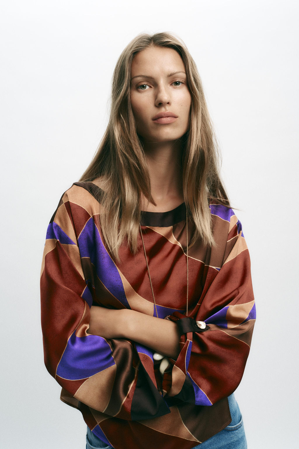 PRINTED SATIN SHIRT - Zara фото 5