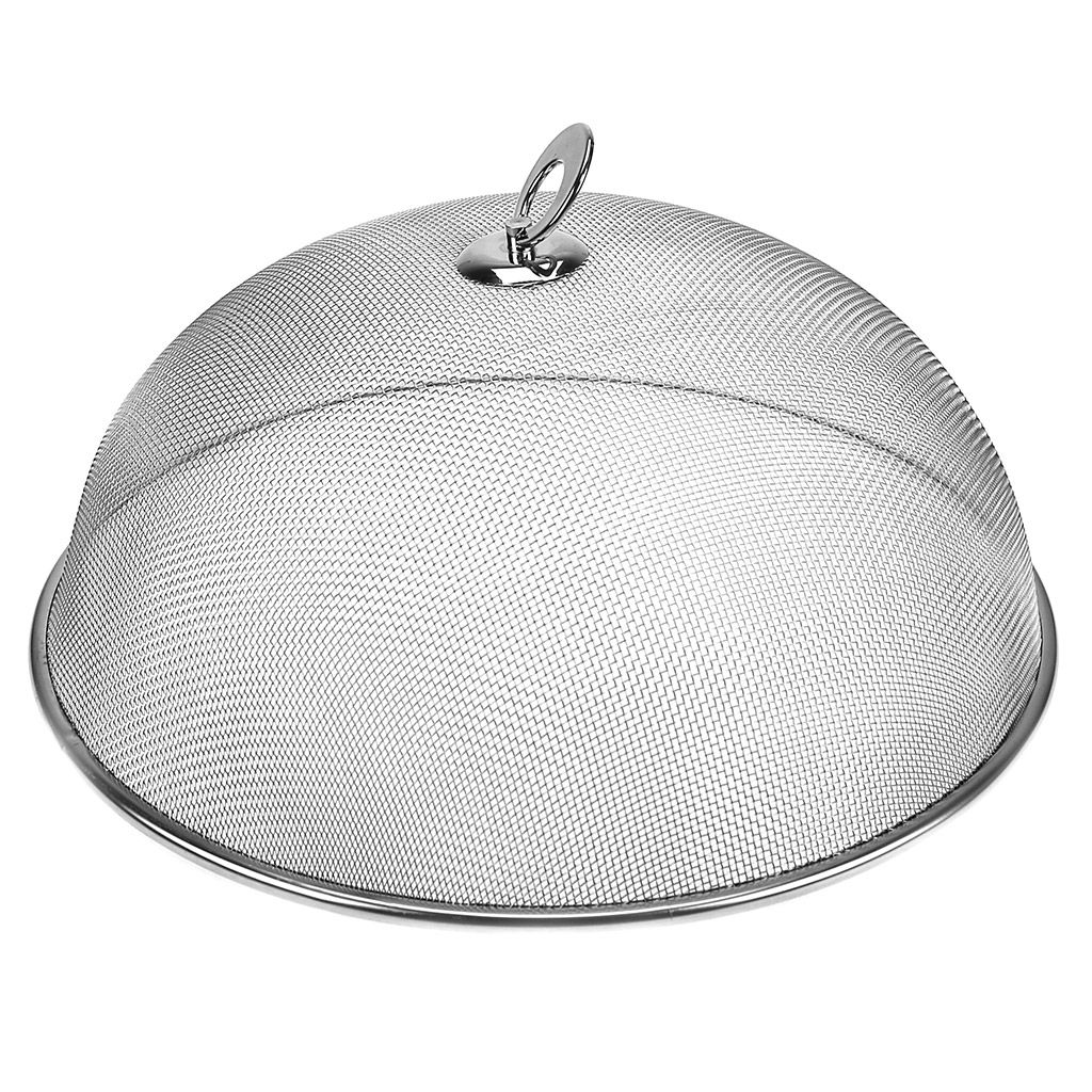 Крышка-сетка для защиты от насекомых из нержавеющей стали д30см h12см, пластмассовая ручка (Китай)