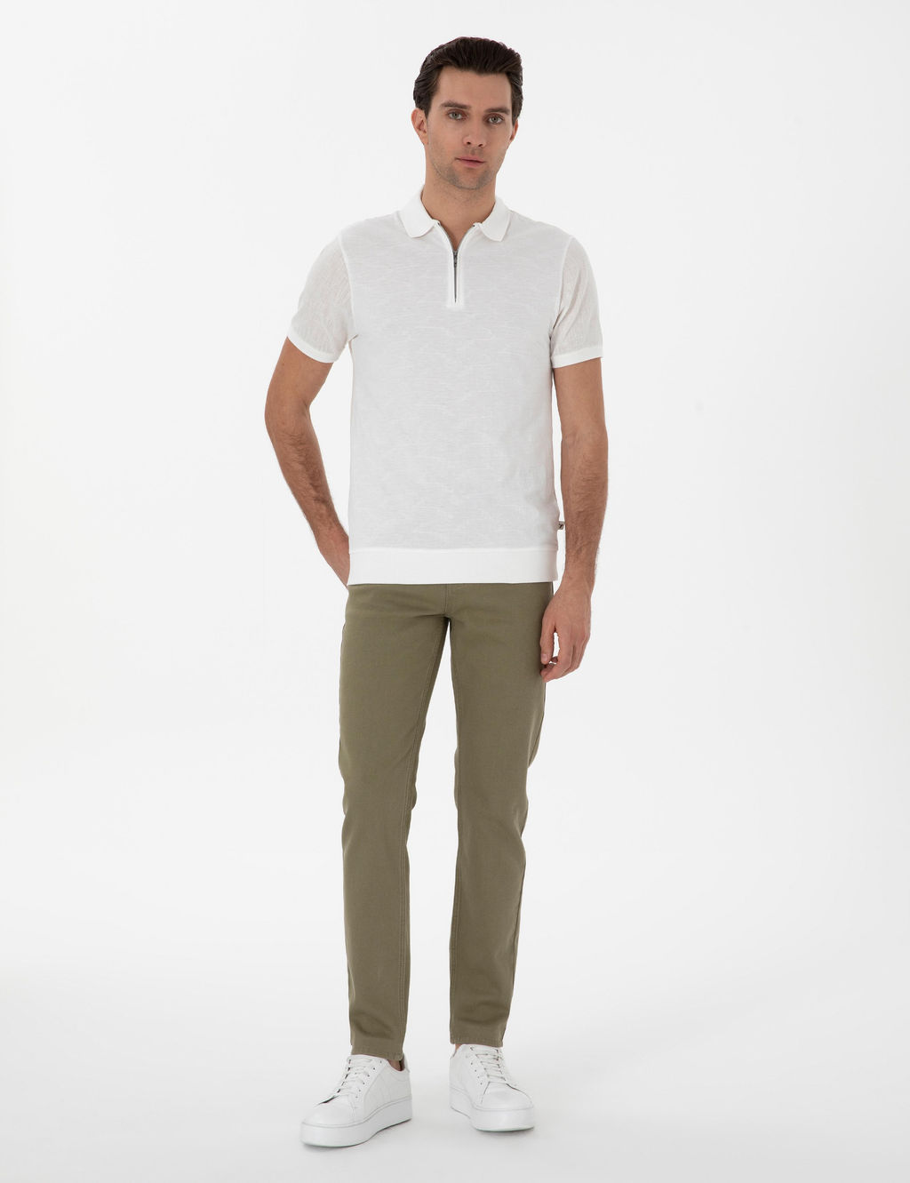 Ye_il Slim Fit Pamuk Kar___ml_ Jean Pantolon
