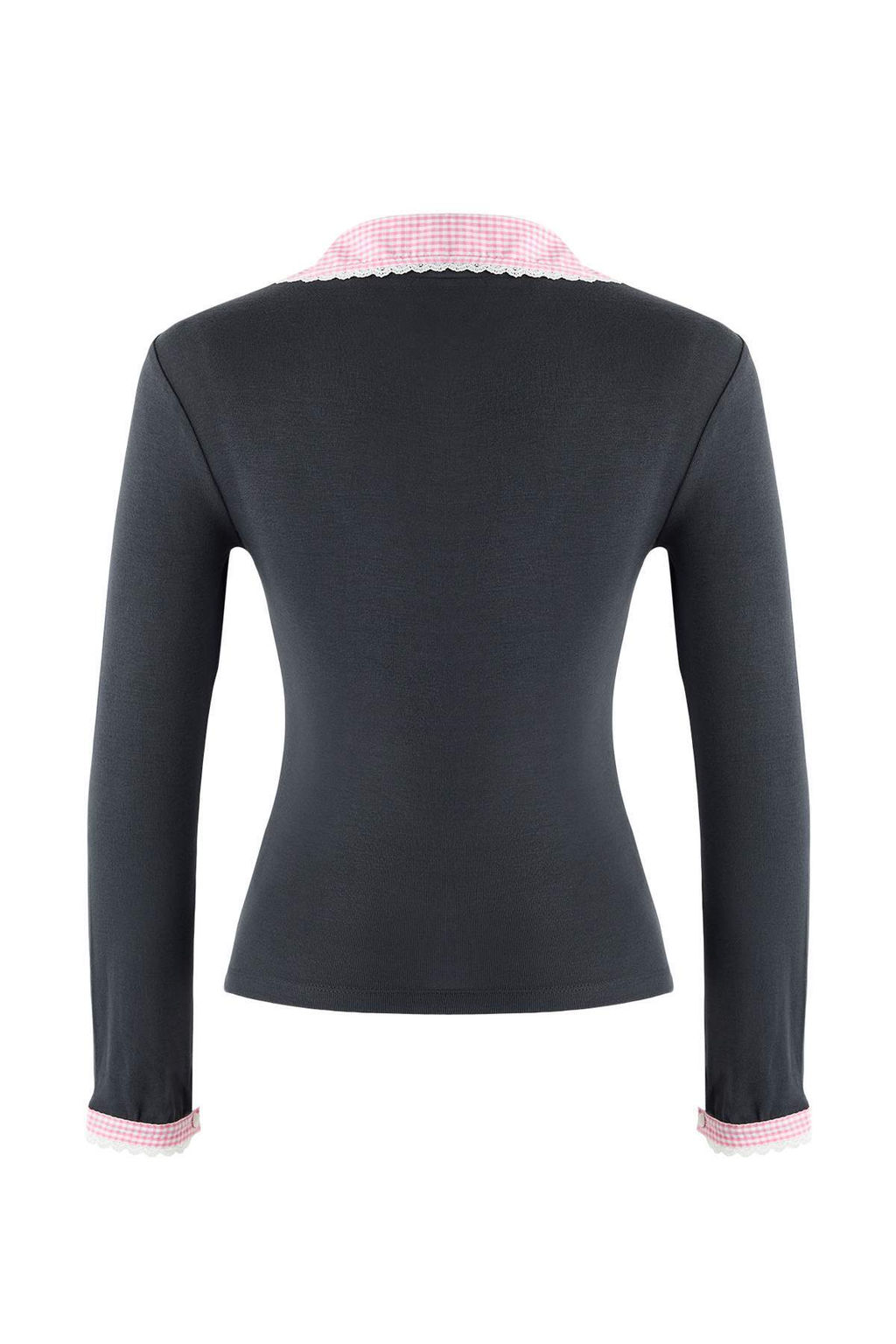 Teen Lacivert Ekose/Kareli Fitted/Vucuda Oturan Dokuma Detayl? Orme Bluz TWOAW26BZ00008 - Trendyolmilla фото 8