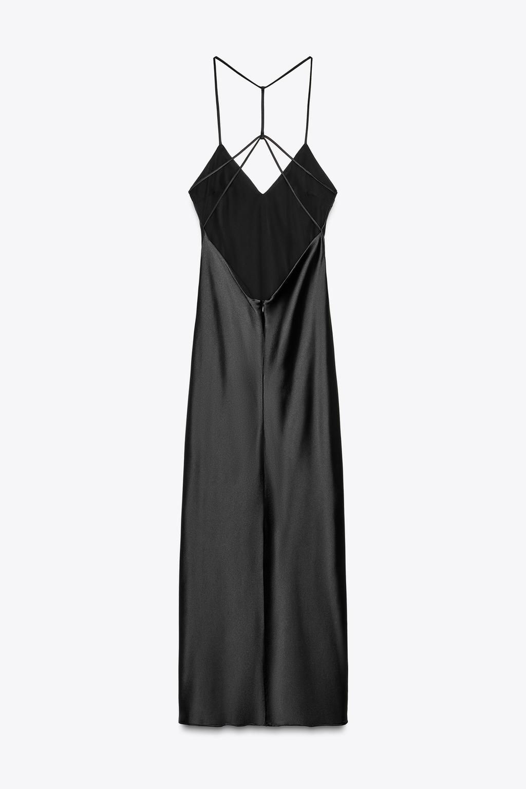 SATIN MIDI DRESS WITH STRAPS ON THE BACK - Zara фото 8