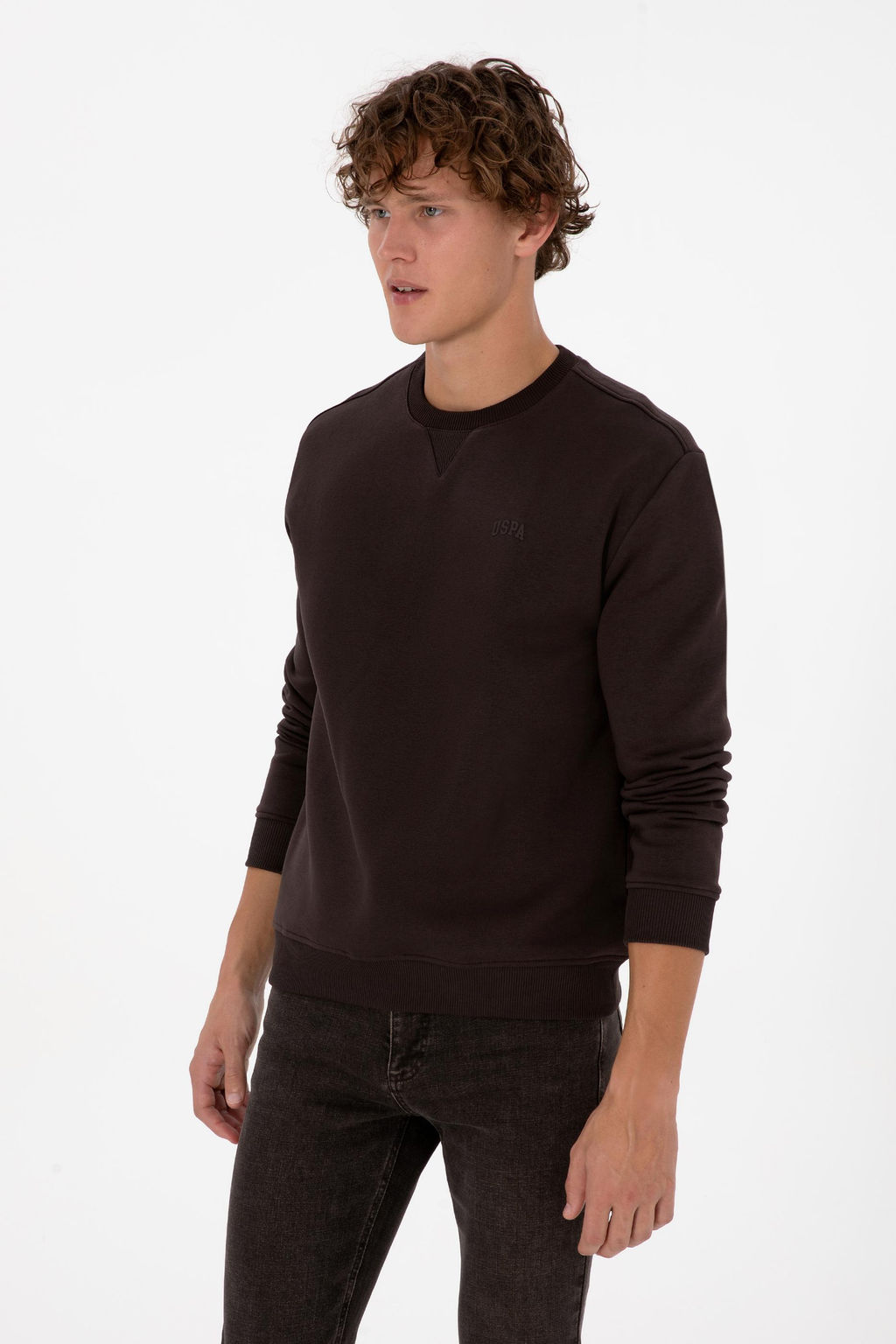 Erkek Koyu Kahverengi Basic Sweatshirt - U.s. polo assn фото 3