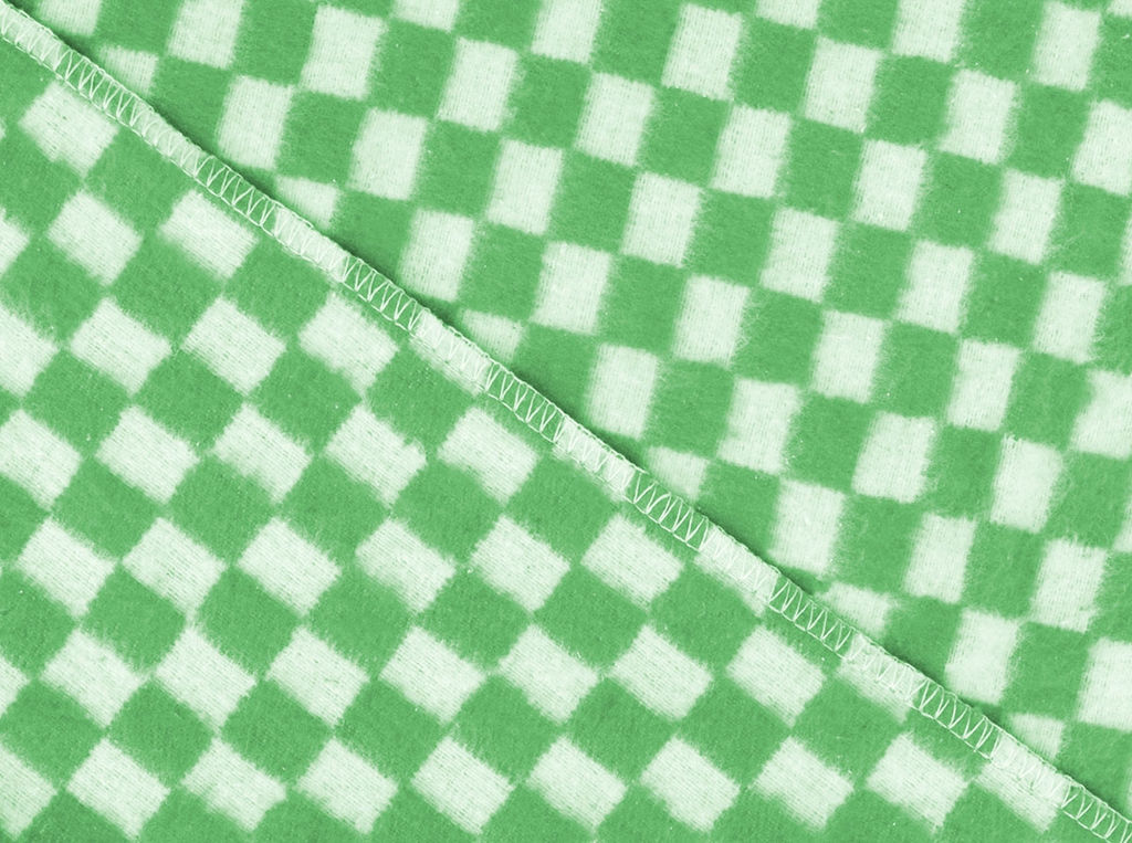 Одеяло байковое ОБ-200/1 100*140 "Клетка" цв. салатовый (Шуя)