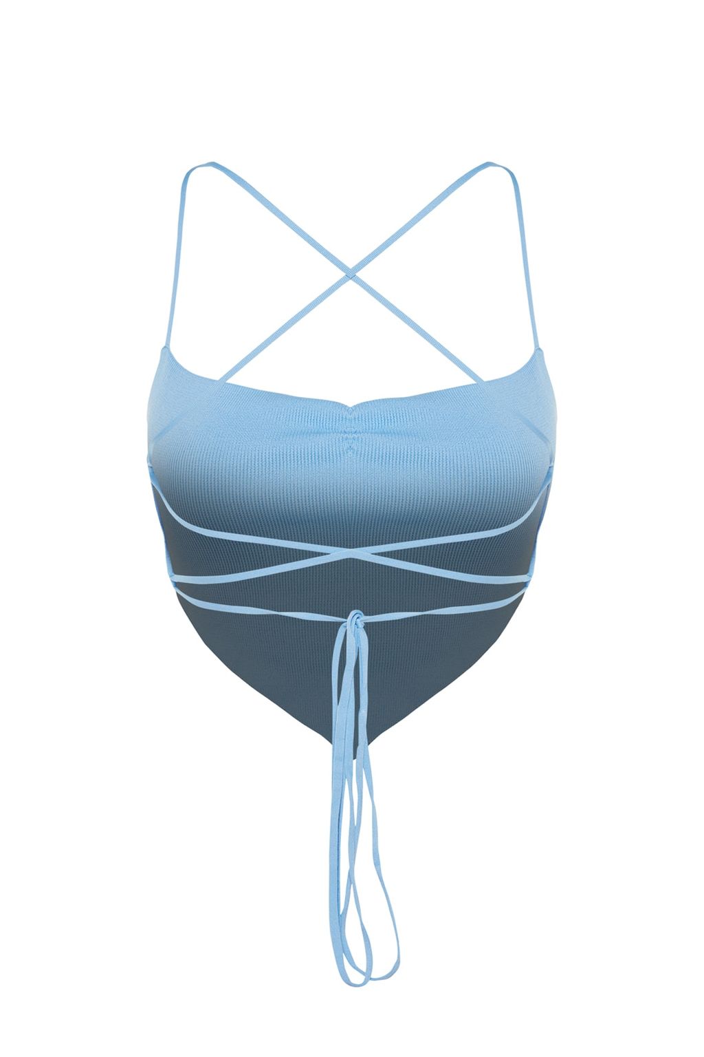 Ac?k Mavi Crop Triko Biyeli Bluz TPRSS23BZ00066 - Trendyolmilla фото 9