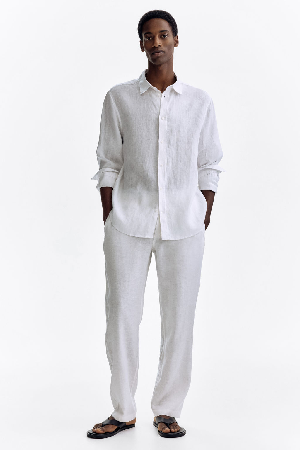 Pantal?n de lino Regular Fit - H&m фото 6