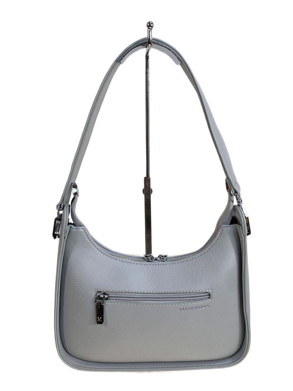Женская сумка из искусственной кожи, цвет светло серый - Greta фото 2