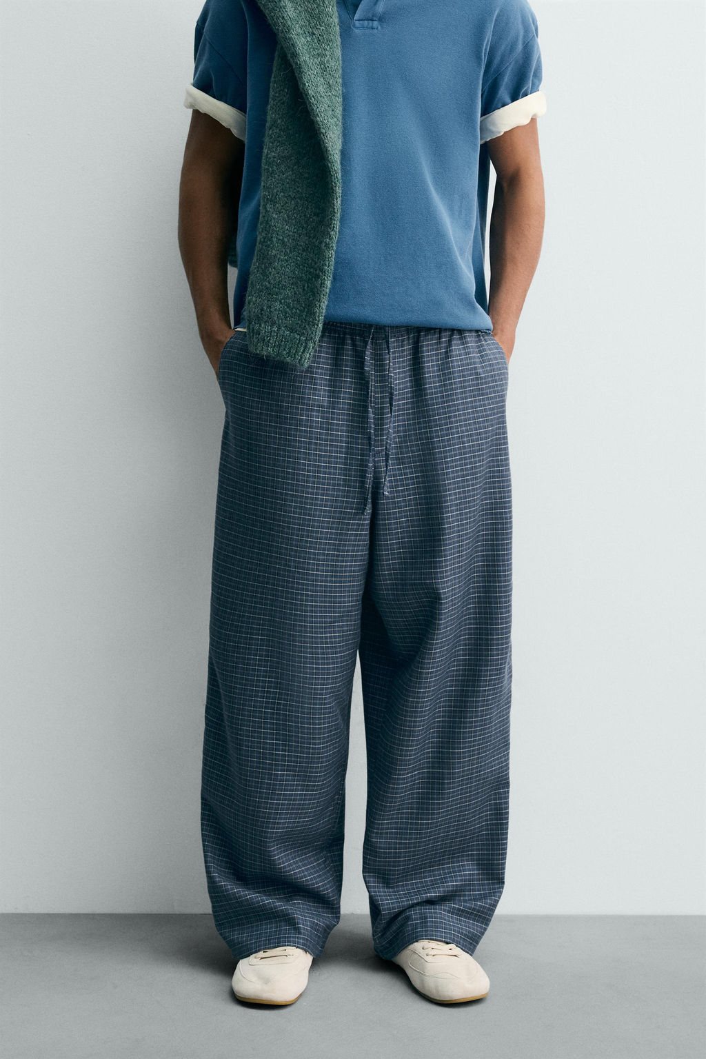 LIMITED EDITION BAGGY FIT CHECK TROUSERS - Zara фото 11