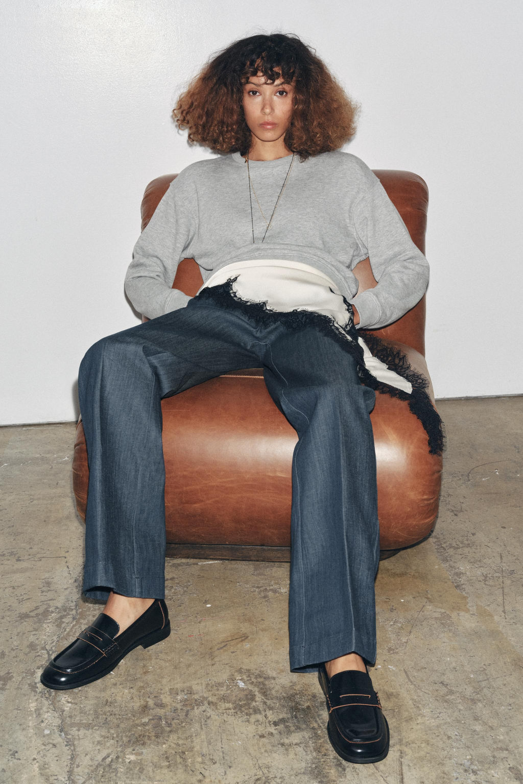 LEATHER LOAFERS WITH CONTRAST