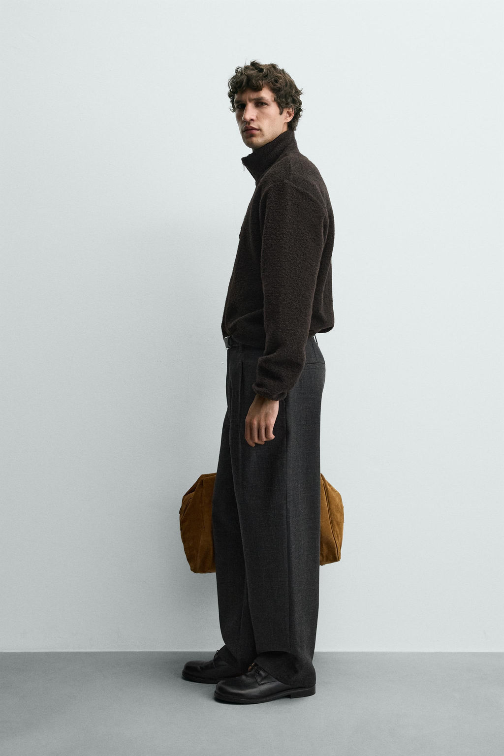 FAUX SHEARLING QUARTER-ZIP SWEATSHIRT - Zara фото 4