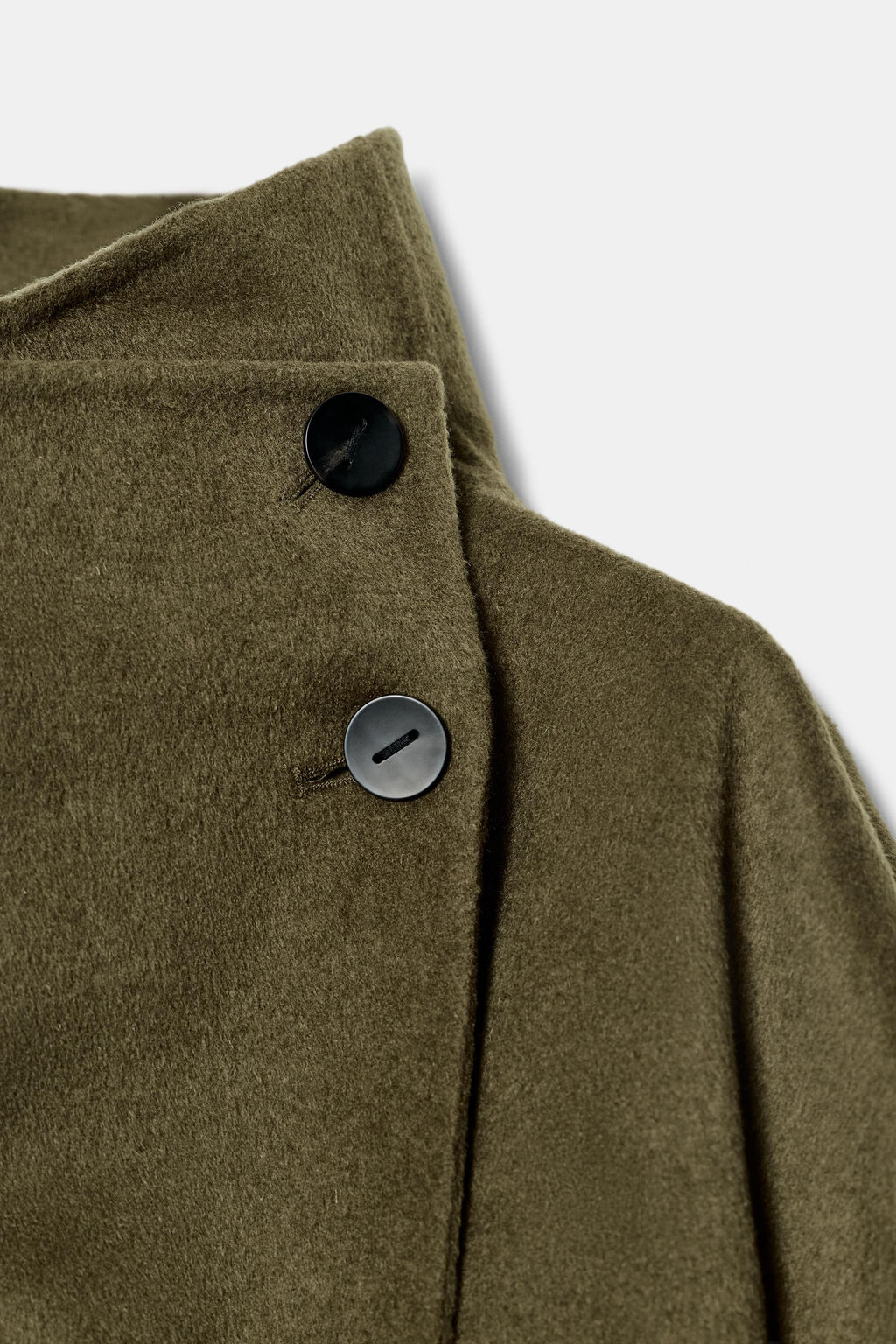 HIGH-NECK WOOL BLEND COAT ZW COLLECTION - Zara фото 4