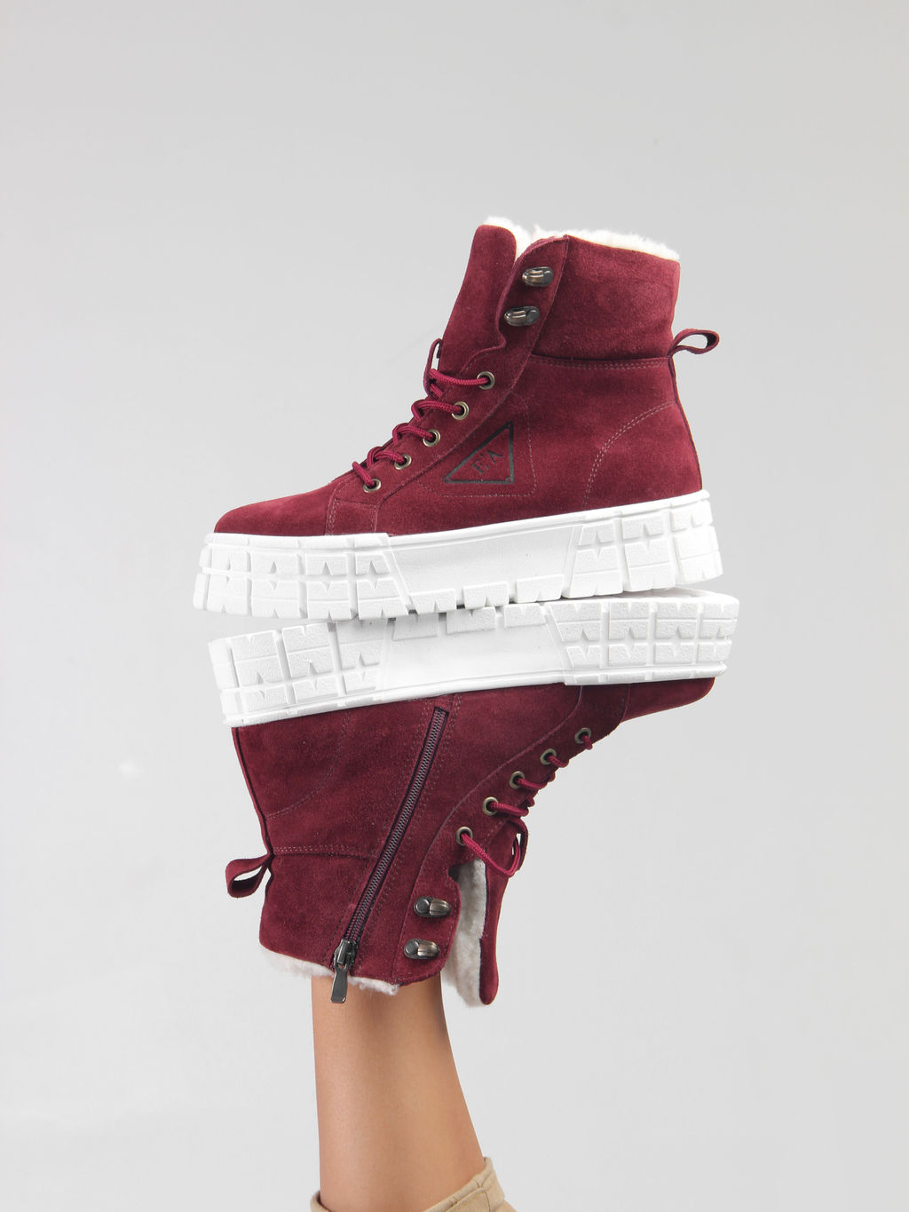 Ботинки 216.212131w. бордо замша/Шерсть