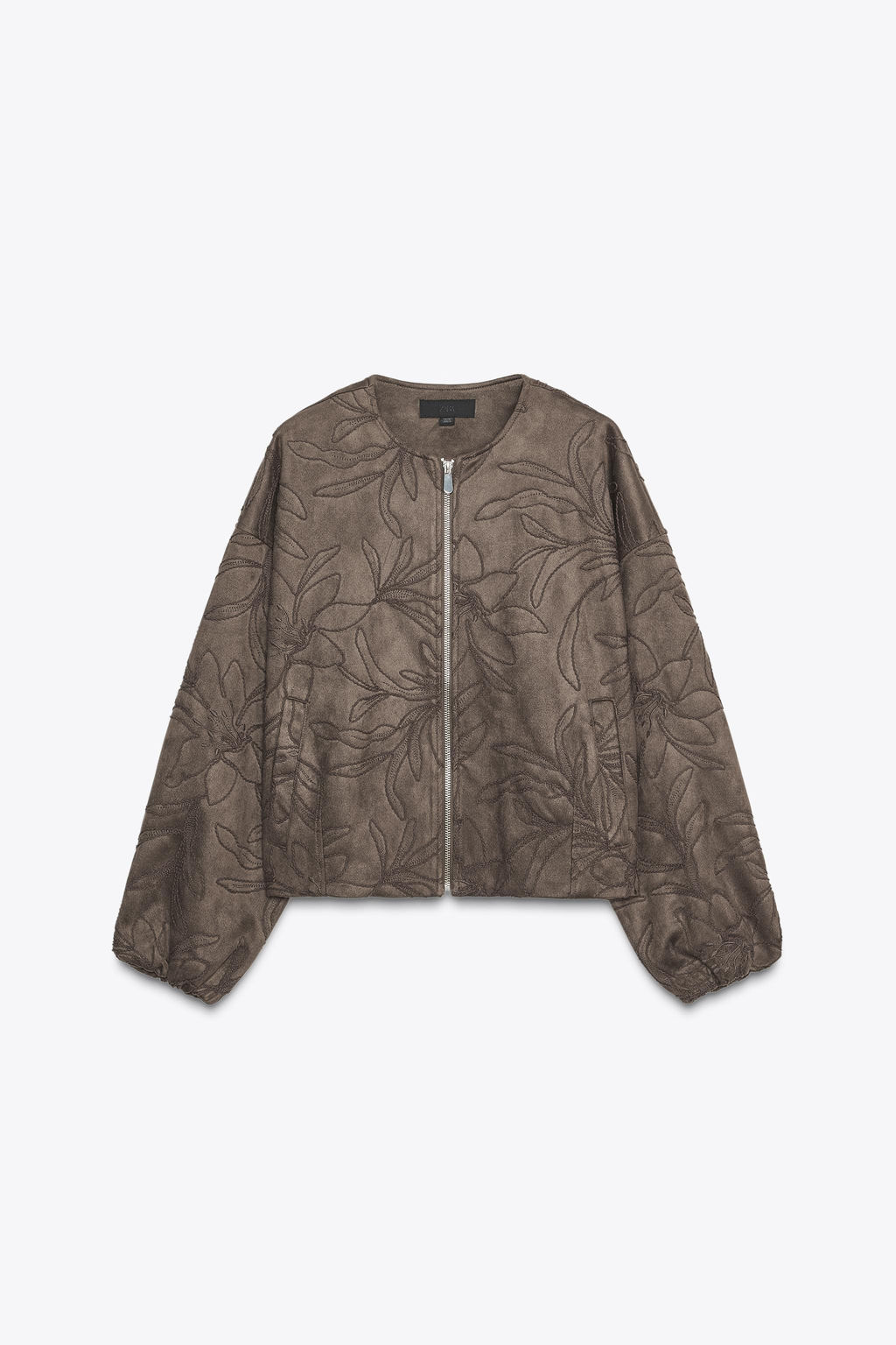 EMBROIDERED FAUX SUEDE BOMBER JACKET - Zara фото 9