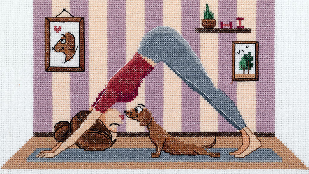 Klart набор для вышивания 8-544 Таксо-йога 21 х 12.5 см