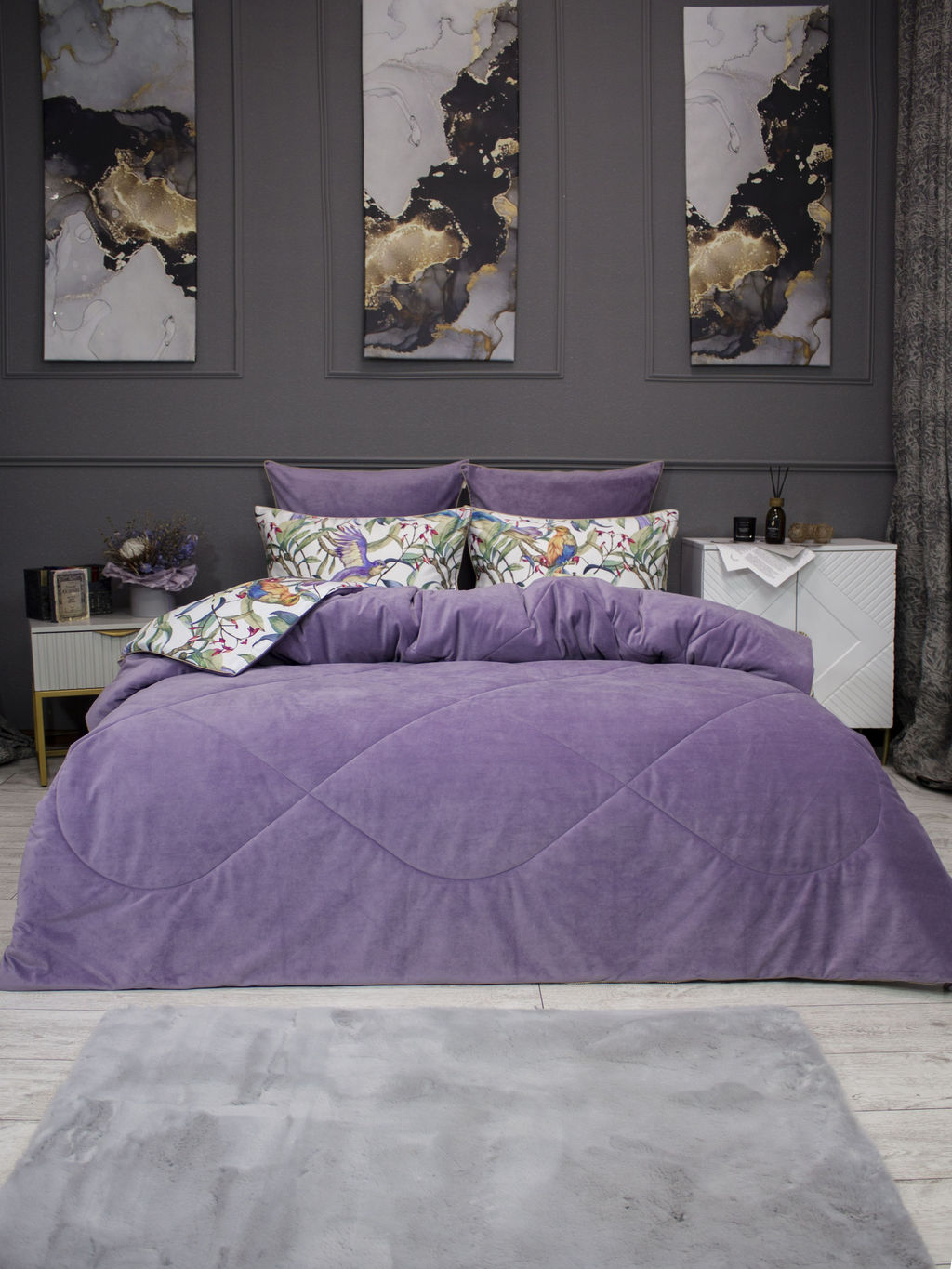 НОВИНКА!! Комплект с одеялом Колибри (аметист/жемчуг) ABC Egypt Cotton - Kazanov.a. фото 2