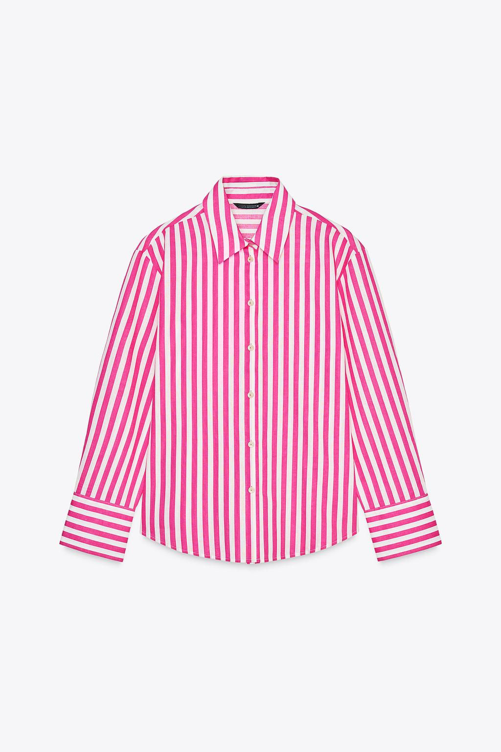 STRIPED LINEN BLEND SHIRT - Zara фото 5