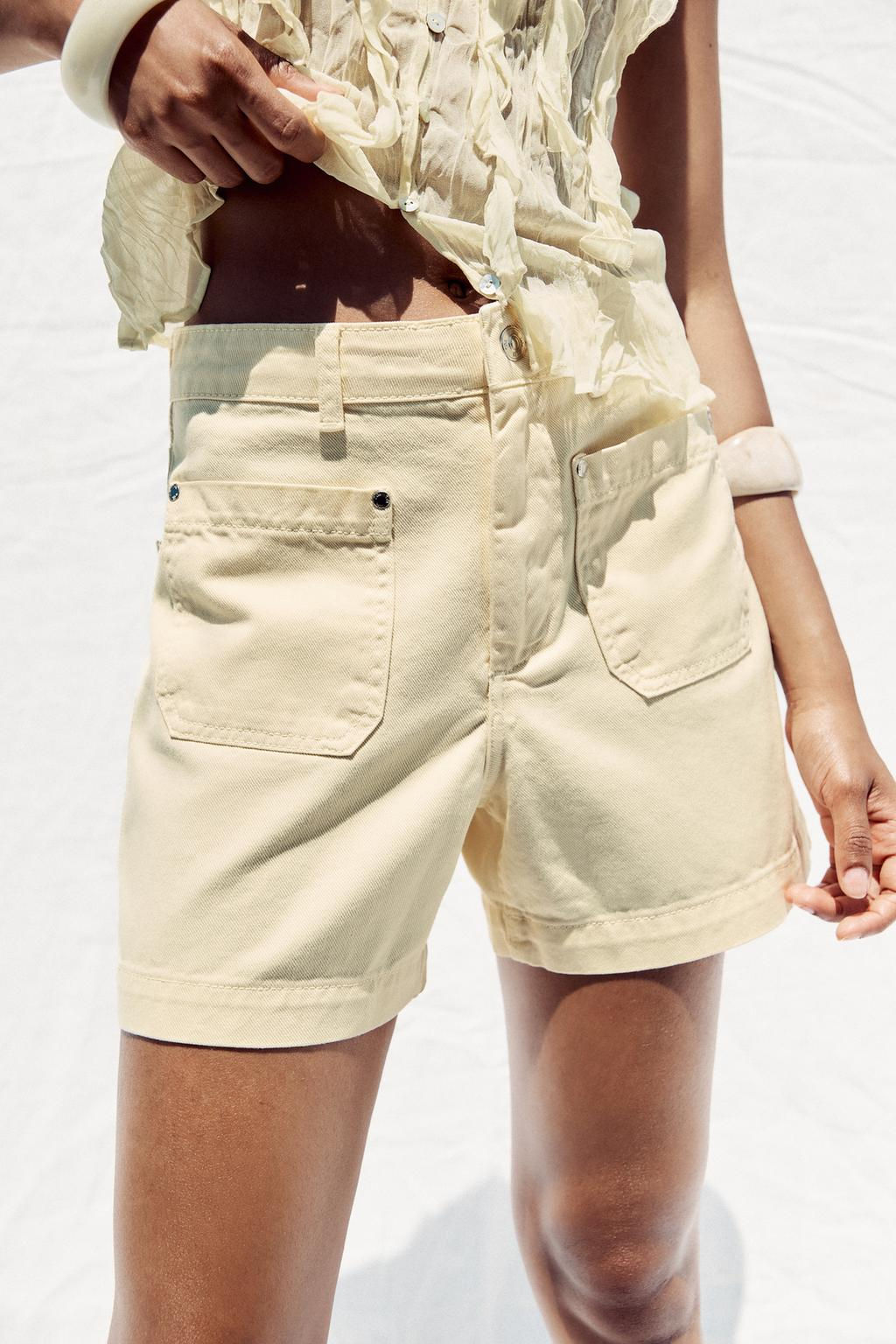 Z1975 HIGH-WAIST SHORTS WITH PATCH POCKETS - Zara фото 2