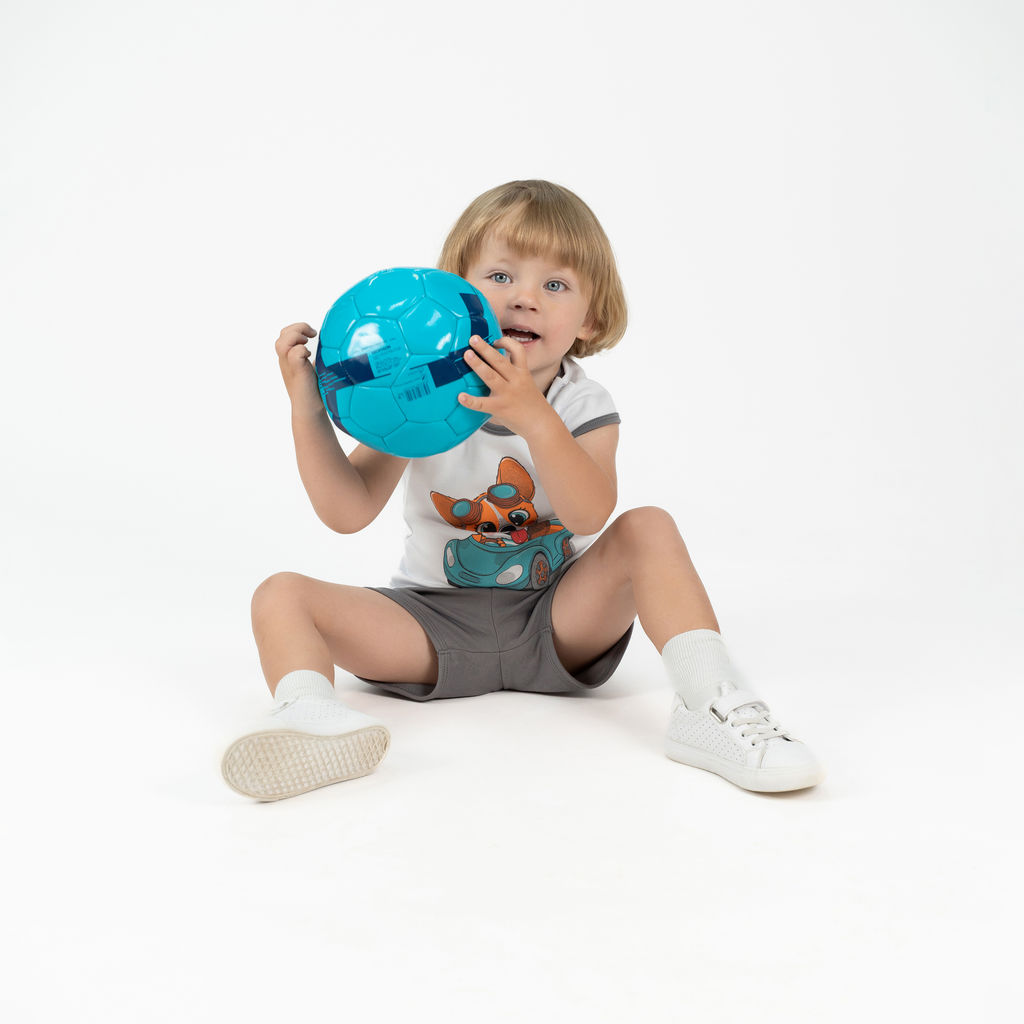 Костюм детский белый/серый корги в авто 7059п (80, 52)