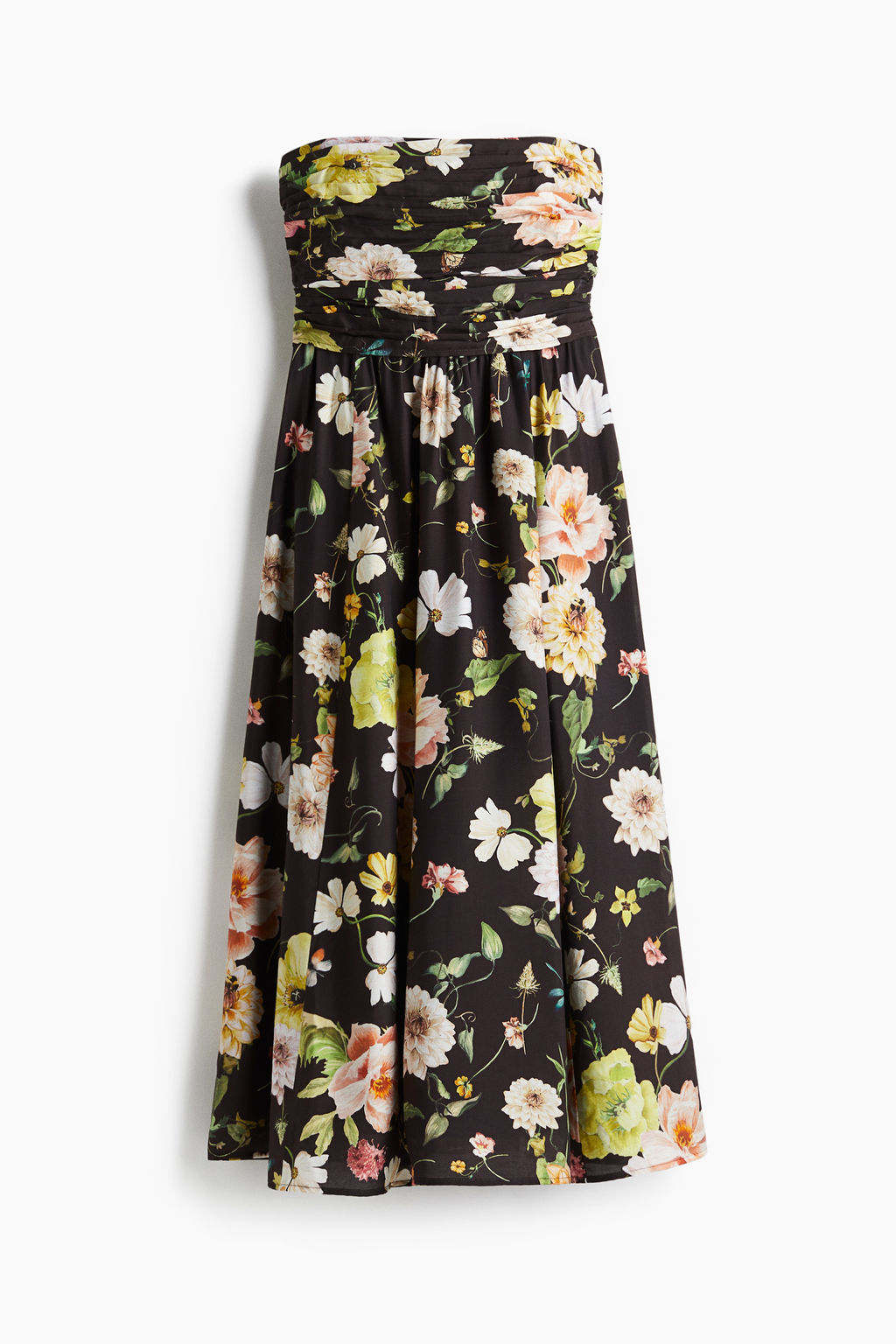 Vestido bandeau plisado