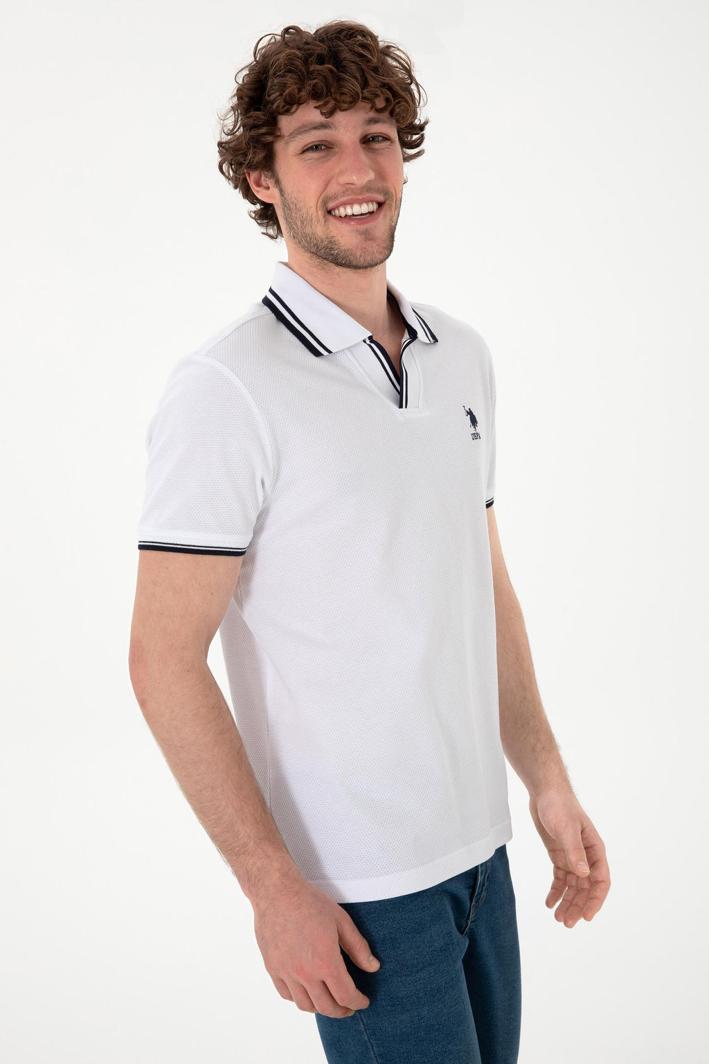 Erkek Slim Fit Polo Yaka Beyaz Ti__rt Sepette S_rpriz _ndirim - U.s. polo assn фото 3