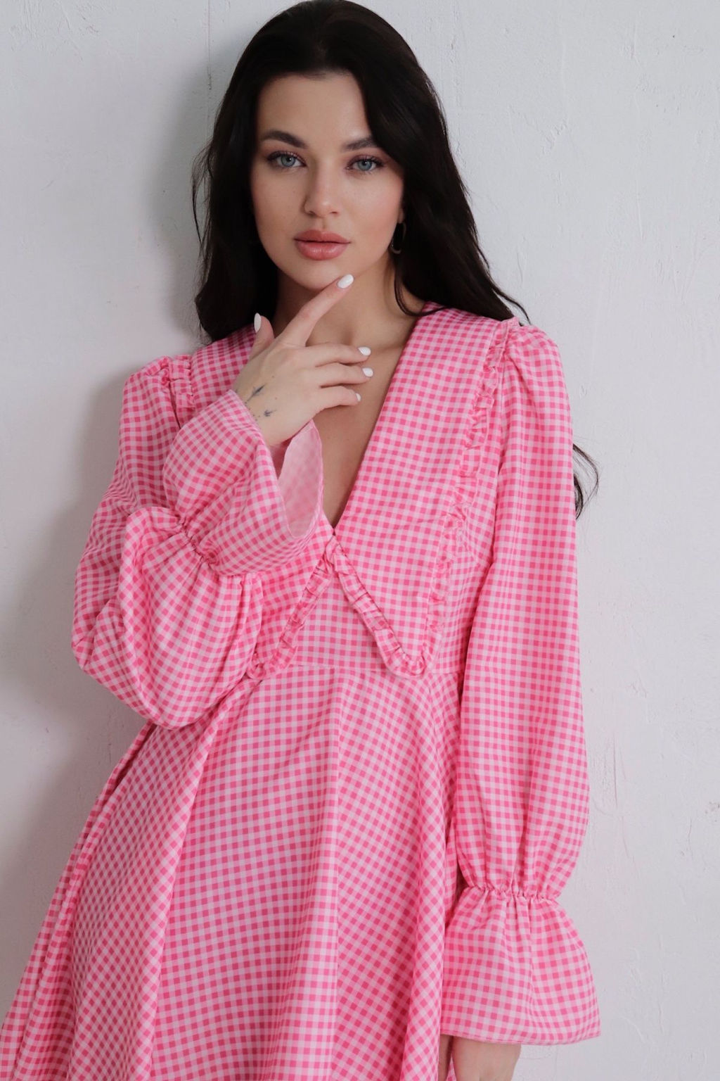 Martichelli Платье розовое в клеточку