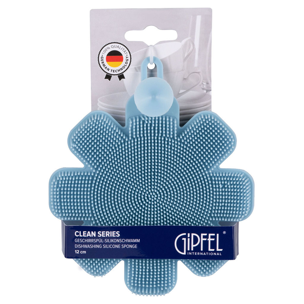 51849 GIPFEL Губка силиконовая CLEAN SERIES для мытья посуды, 12 см. Цвет: голубой  фото 5
