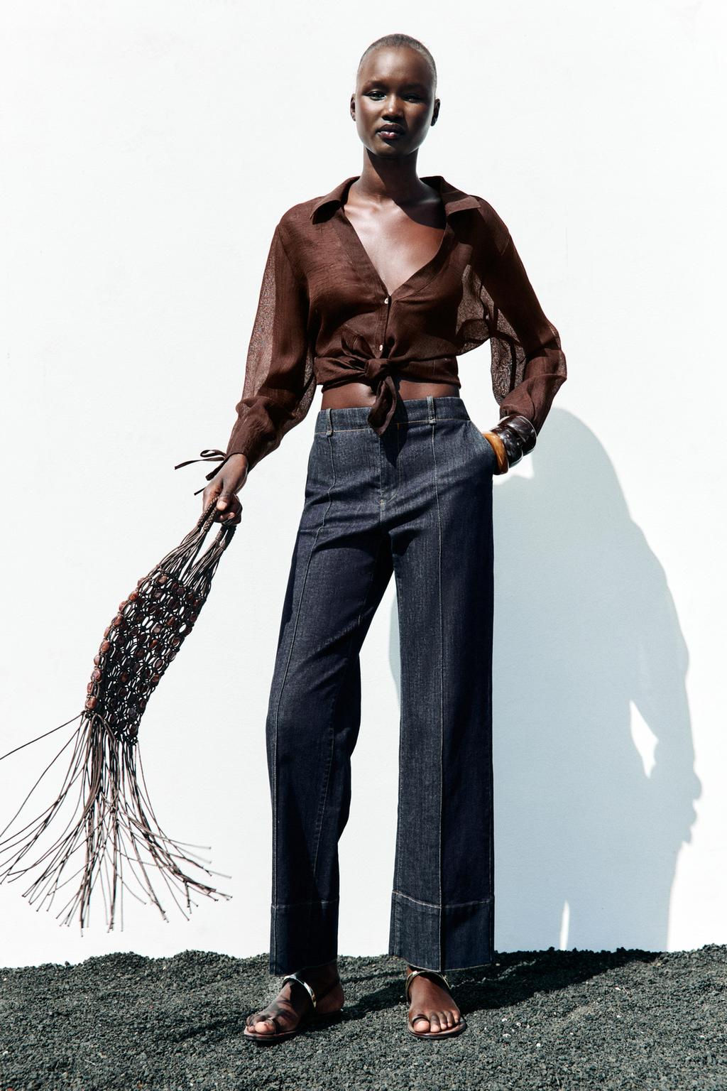 BOOTCUT PINTUCK TROUSERS - Zara фото 7