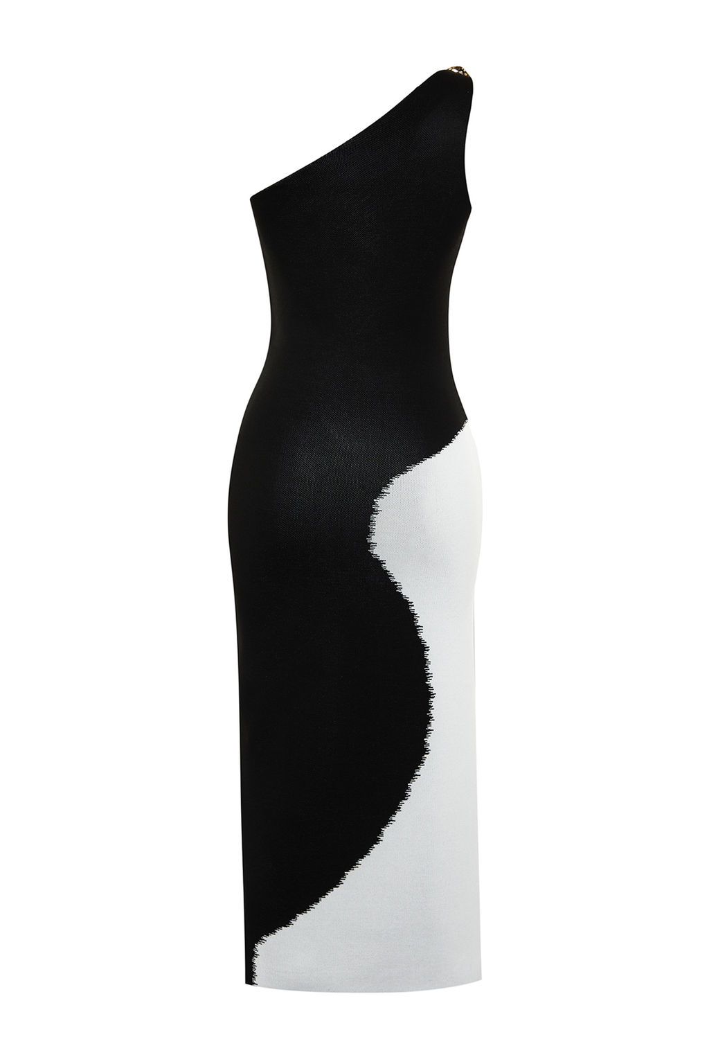 Limited Edition Siyah Maxi Triko Asimetrik Yaka Elbise TWOSS24EL00462