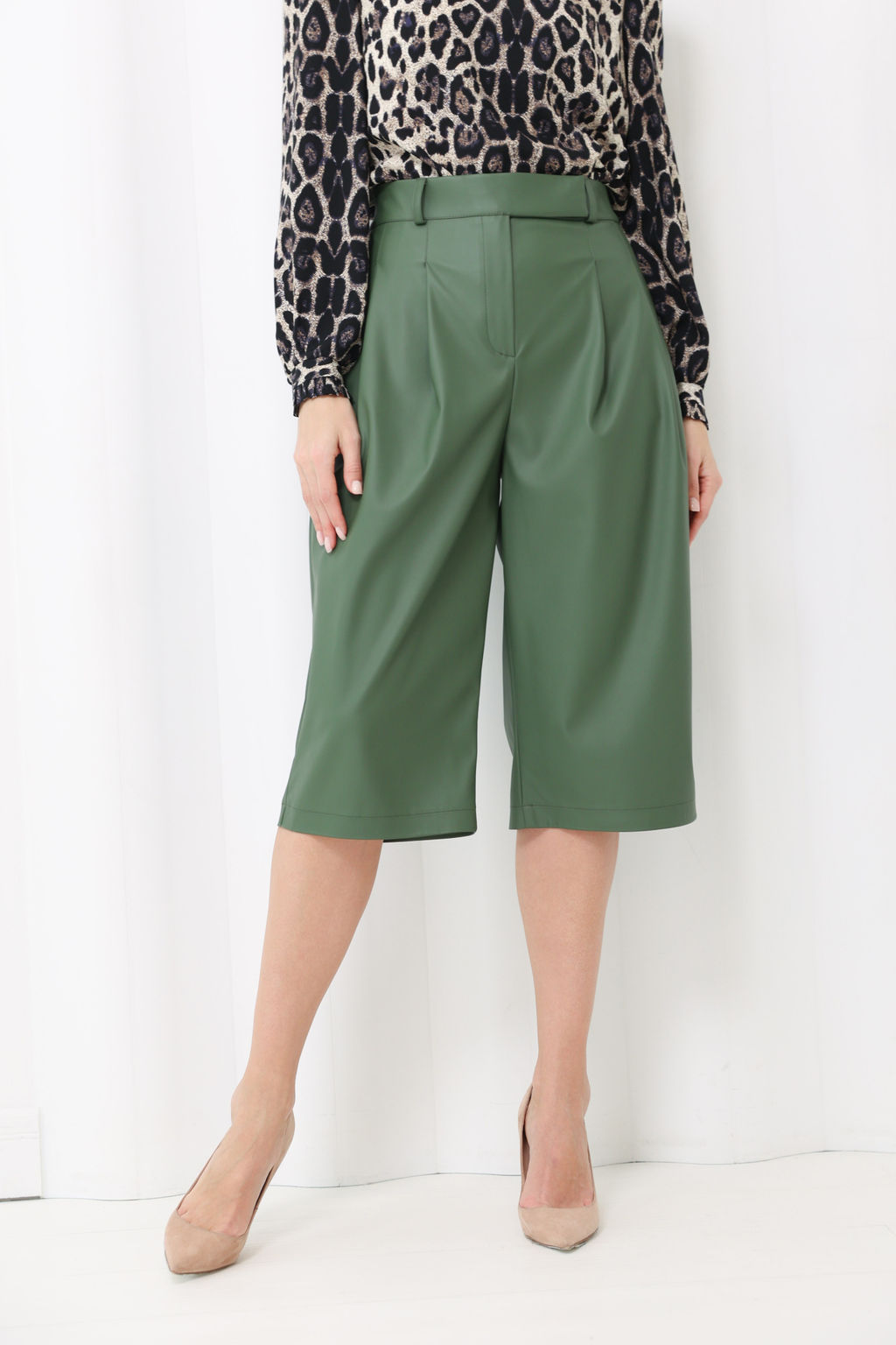 Шорты брючные из экокожи - Looklikecat фото 4