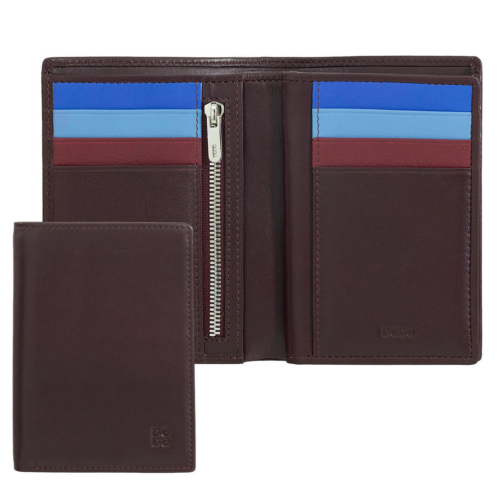 Итальянское кожаное портмоне DuDu серии Tiberio | темно-бордовый