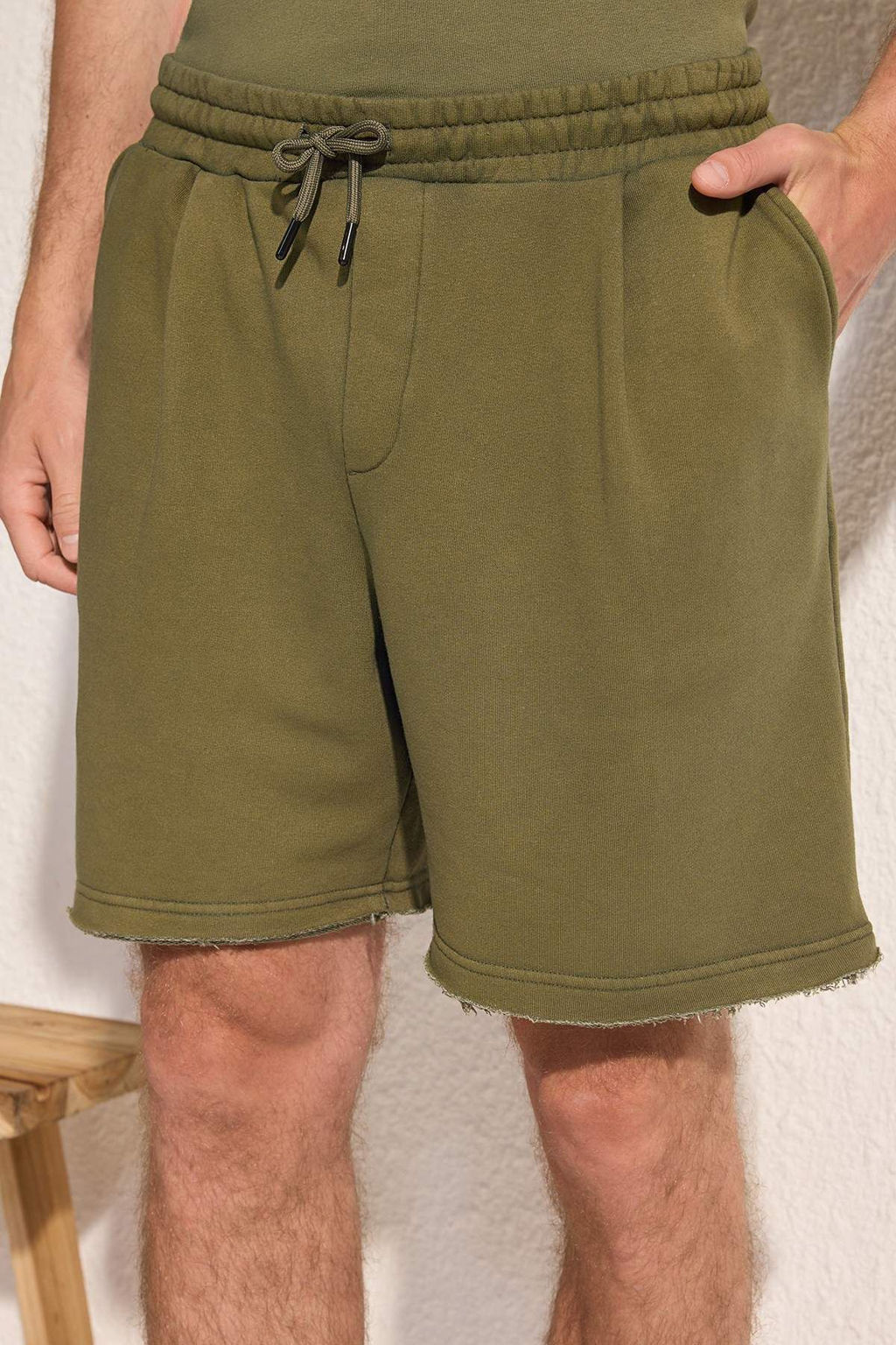 Trendyolmilla Man Yesil Oversize/Genis Kesim Dikis Detayl? Sort & Bermuda TMNSS25SR00057  фото 3