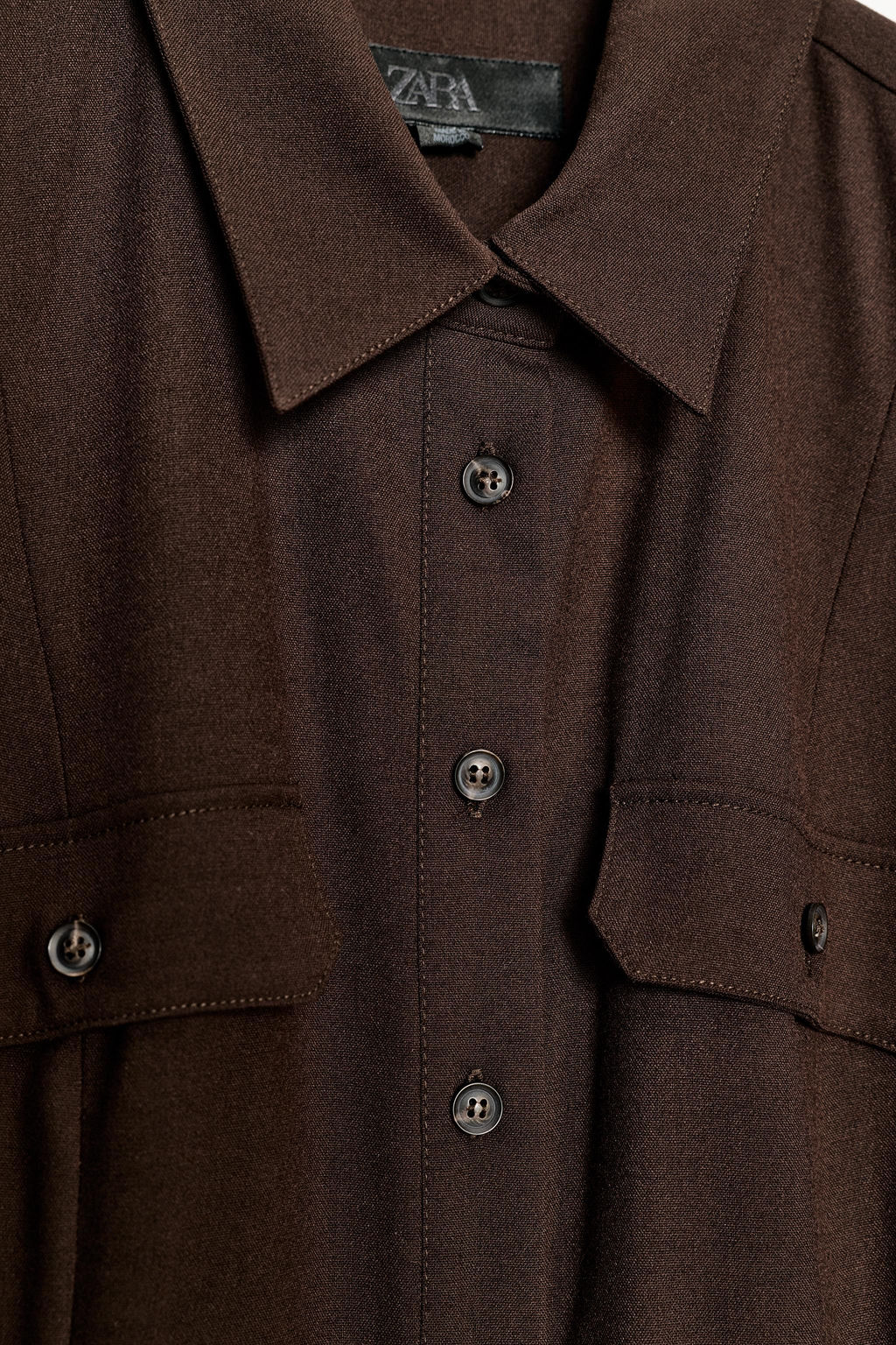 ZW COLLECTION BELTED SHIRT DRESS - Zara фото 7