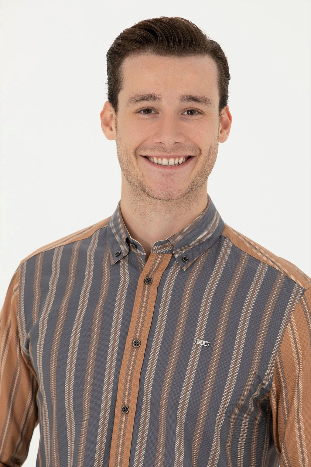 Мужская рубашка антрацитового цвета с длинным рукавом - U.s. polo assn фото 9