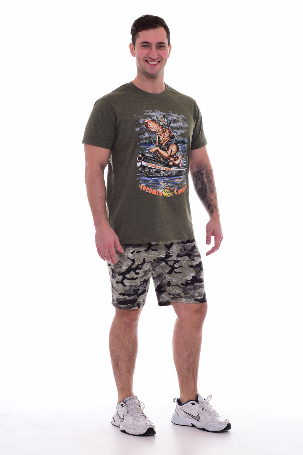 Костюм мужской 9-124а (хаки-меланж), РЫБАК