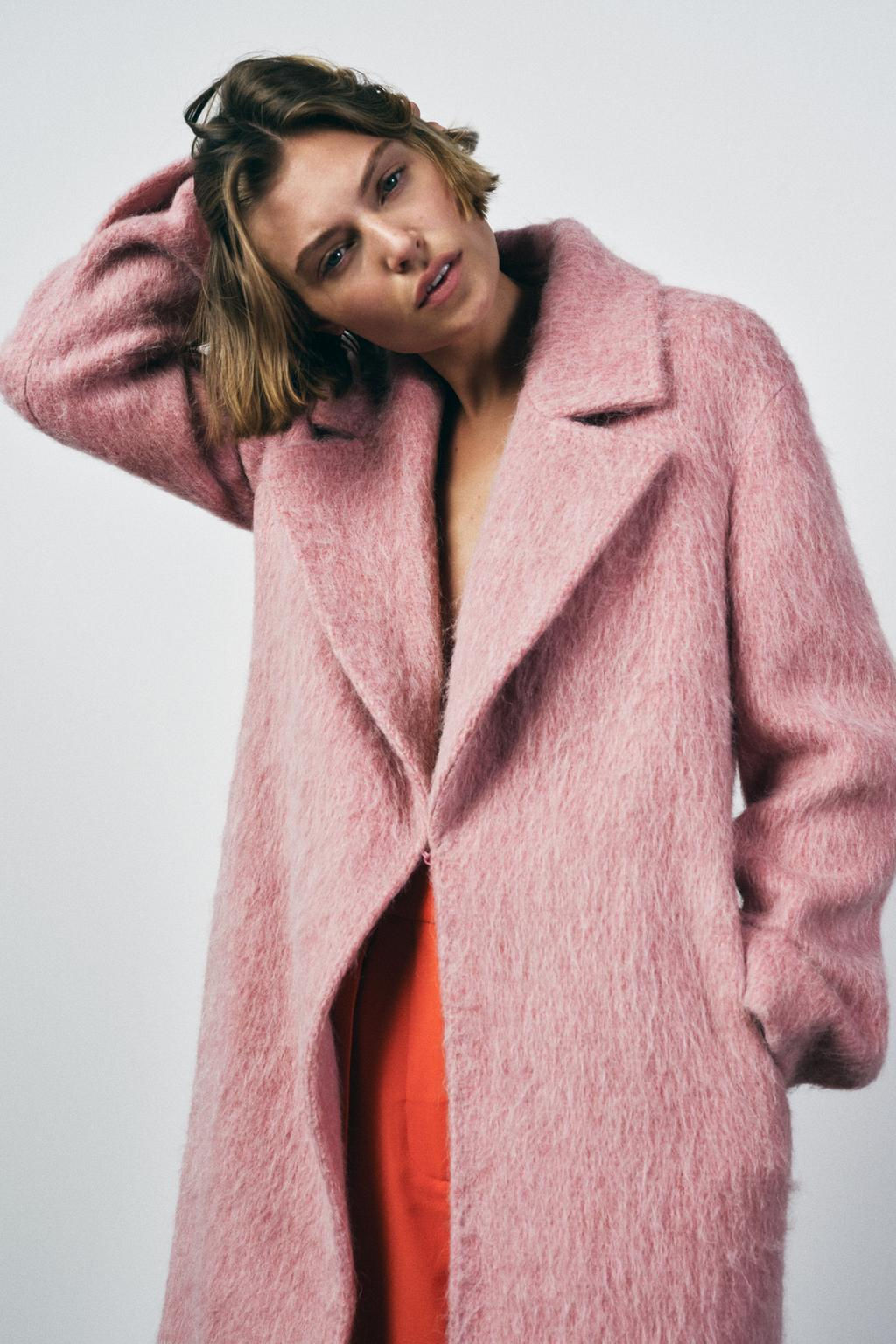 ZW COLLECTION OVERSIZE WOOL BLEND COAT - Zara фото 3