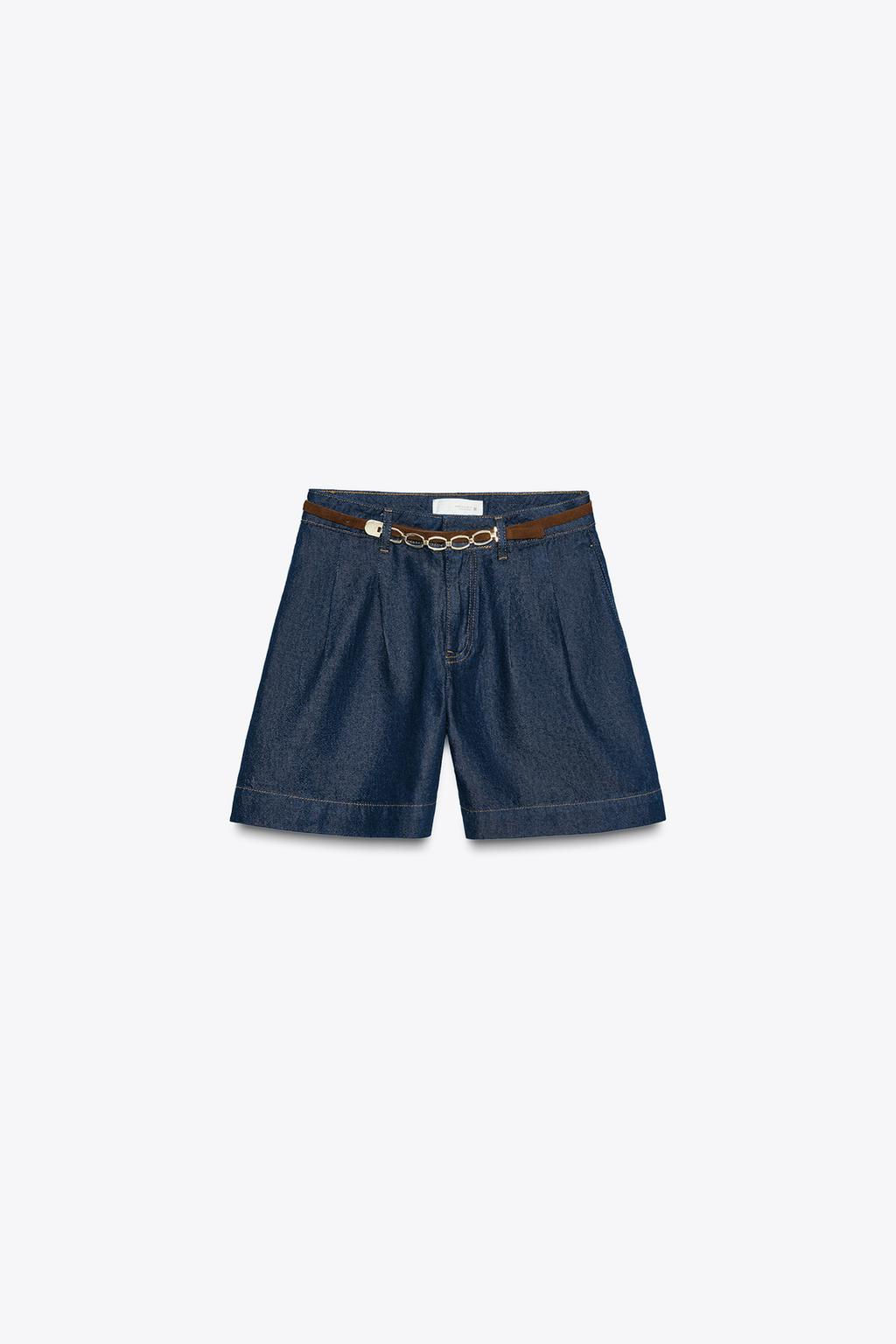 Z1975 DENIM SHORTS WITH DARTS AND BELT - Zara фото 5
