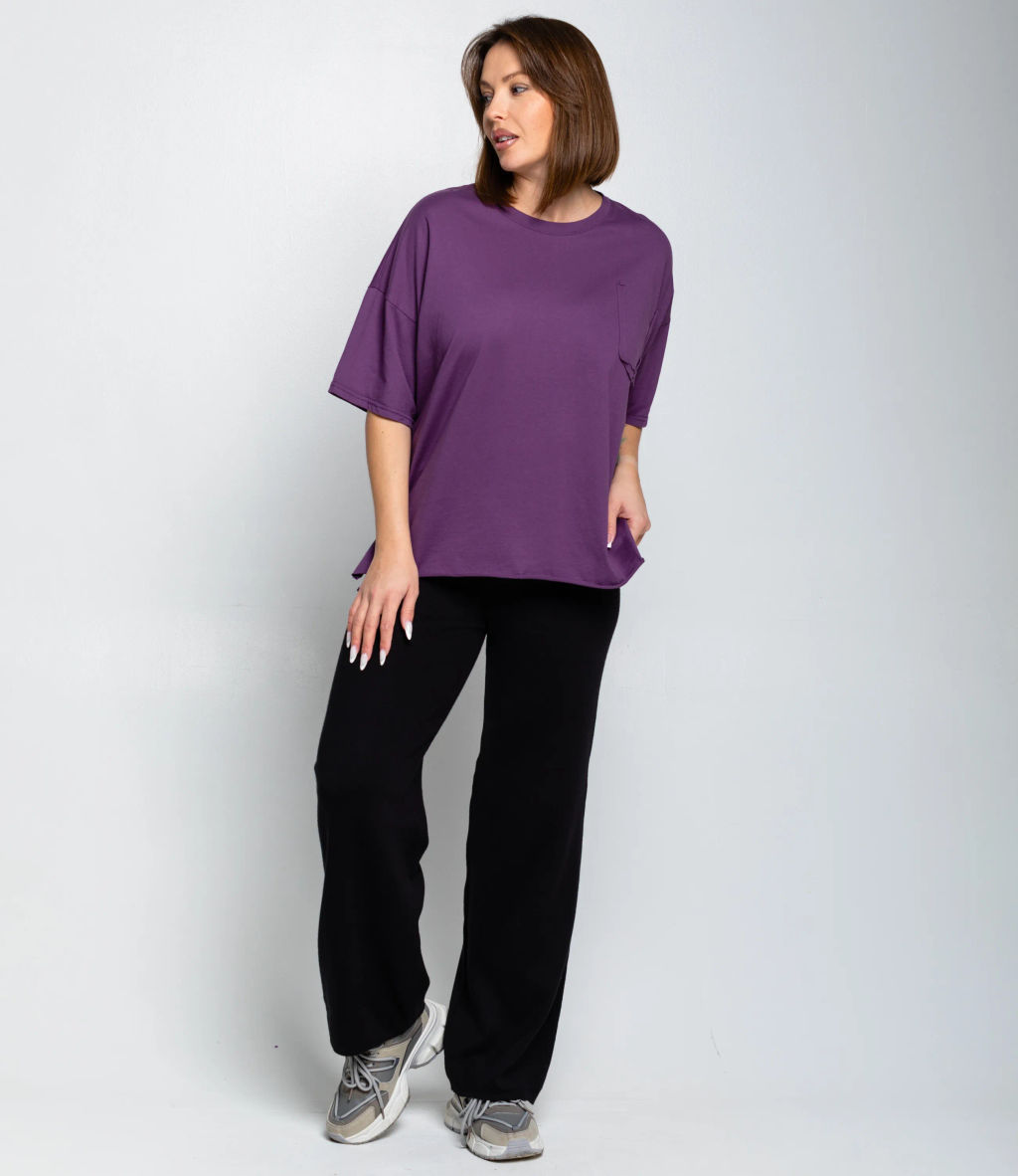 Футболка #КТ1612 (1), фиолетовый - Dommod фото 4